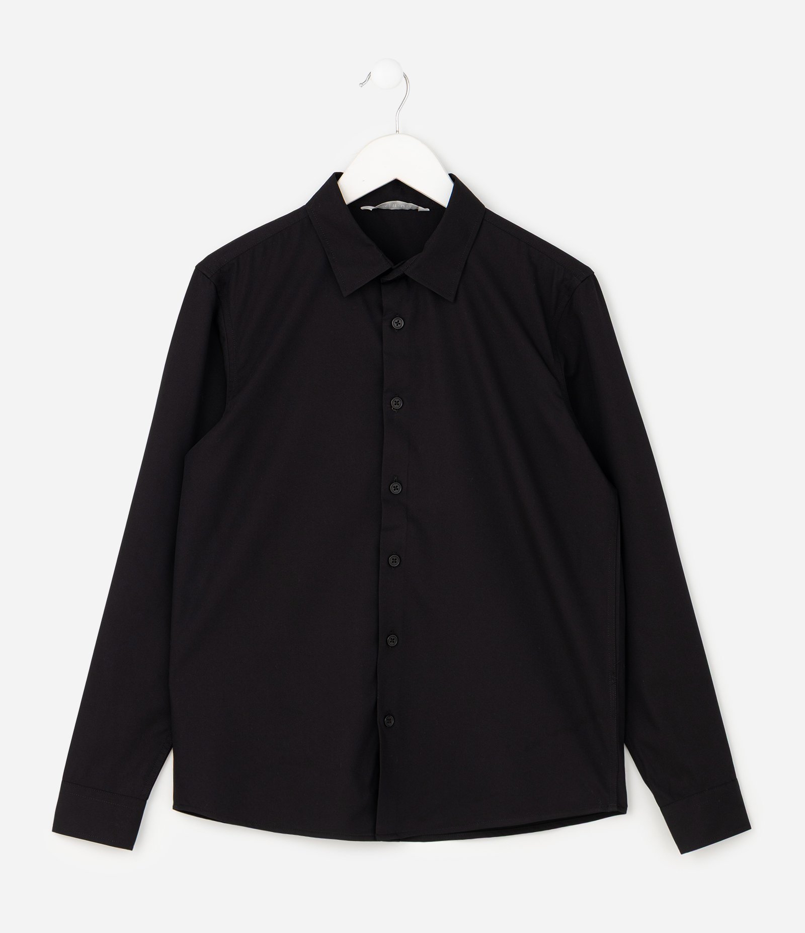 Camisa Infantil com Fibra de Bambu e Fechamento por Botões - Tam 5 a 14 Anos Preto 1