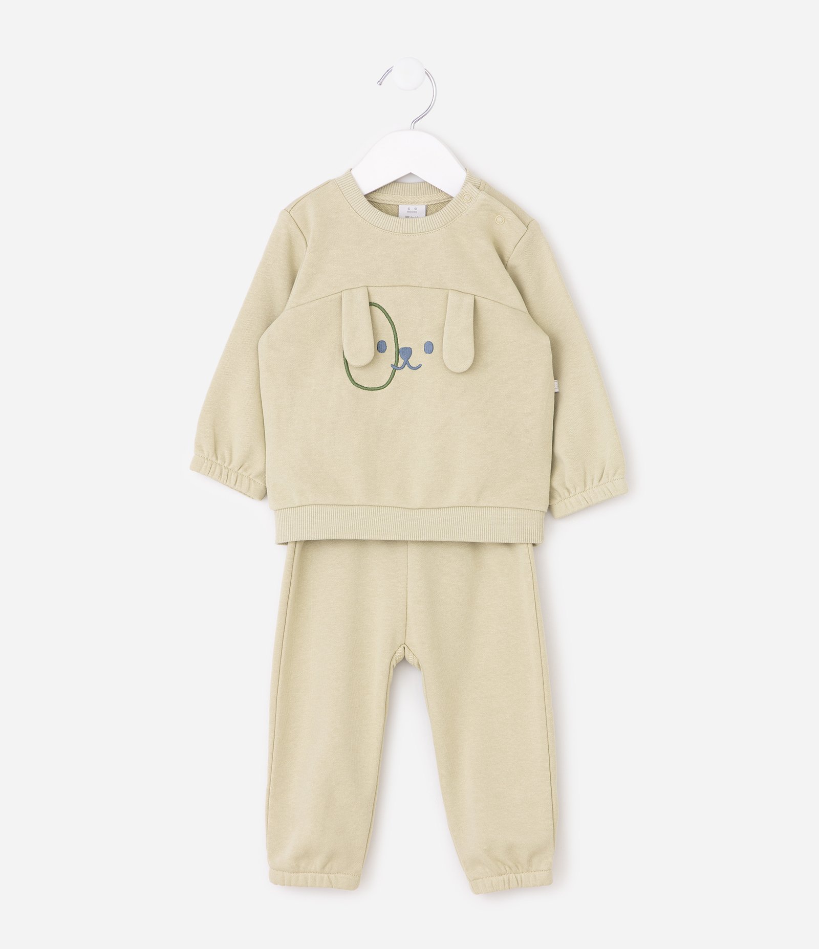 Conjunto Bebê Moletom com Bordado Ursinho – Tam 0 a 18 Meses Verde Claro 2
