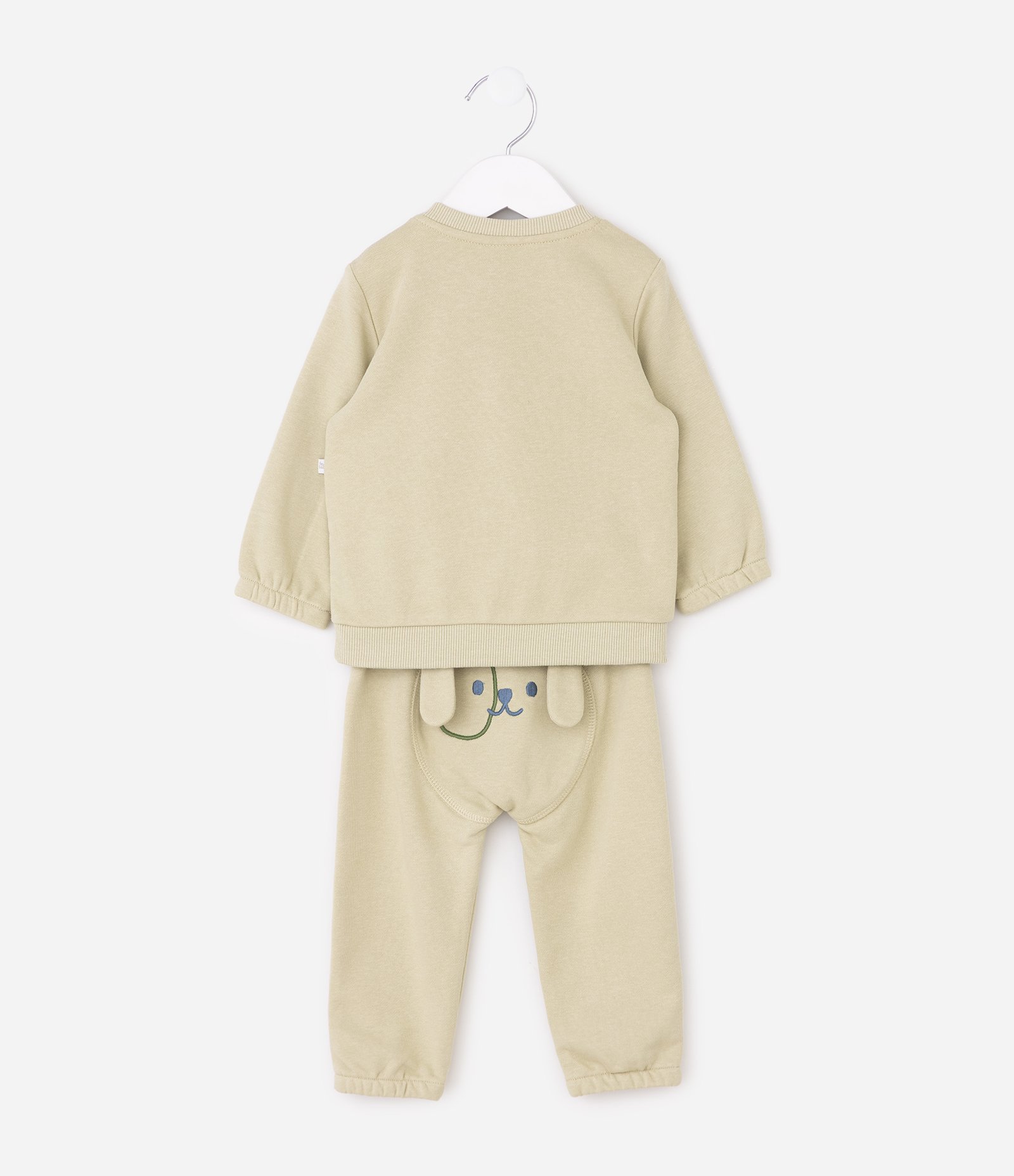 Conjunto Bebê Moletom com Bordado Ursinho – Tam 0 a 18 Meses Verde Claro 3