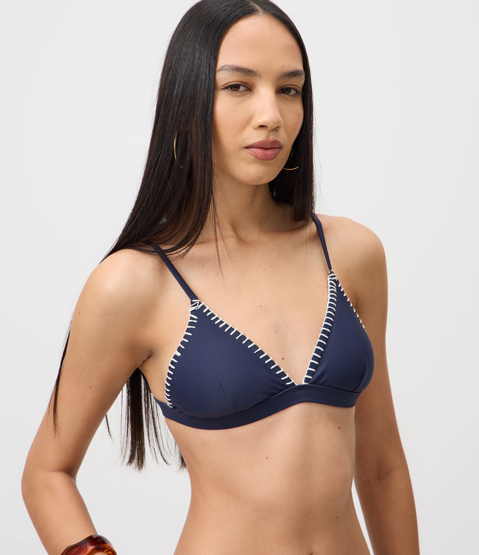 Biquini Top Triângulo Em Microfibra Azul 1
