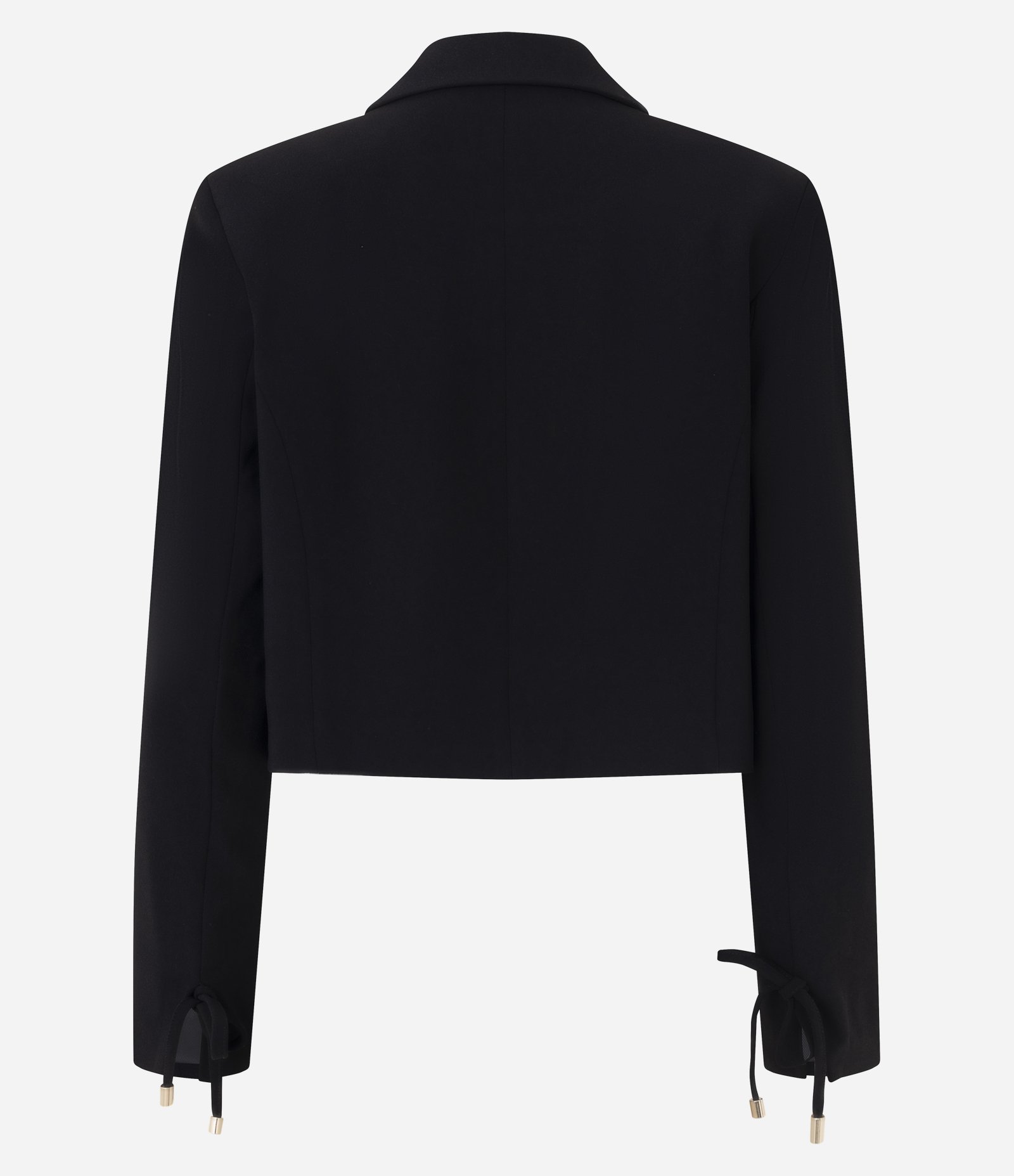Blazer Curto Alfaiatado com Amarração Frontal e Nos Punhos Preto 6