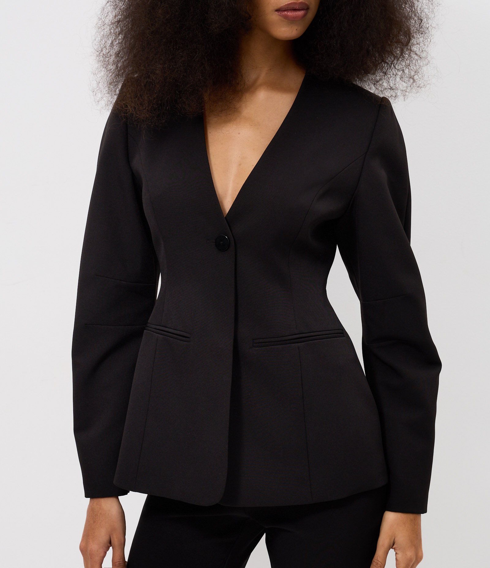 Blazer Alfaiatado com Manga Volumosa Preto 3