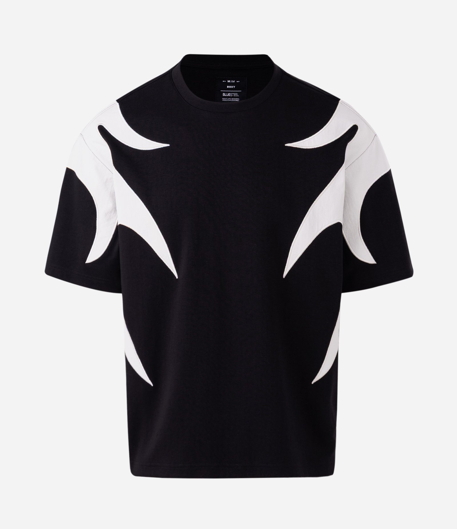 Camiseta Boxy com Detalhe de Chamas Laterais Preto 5