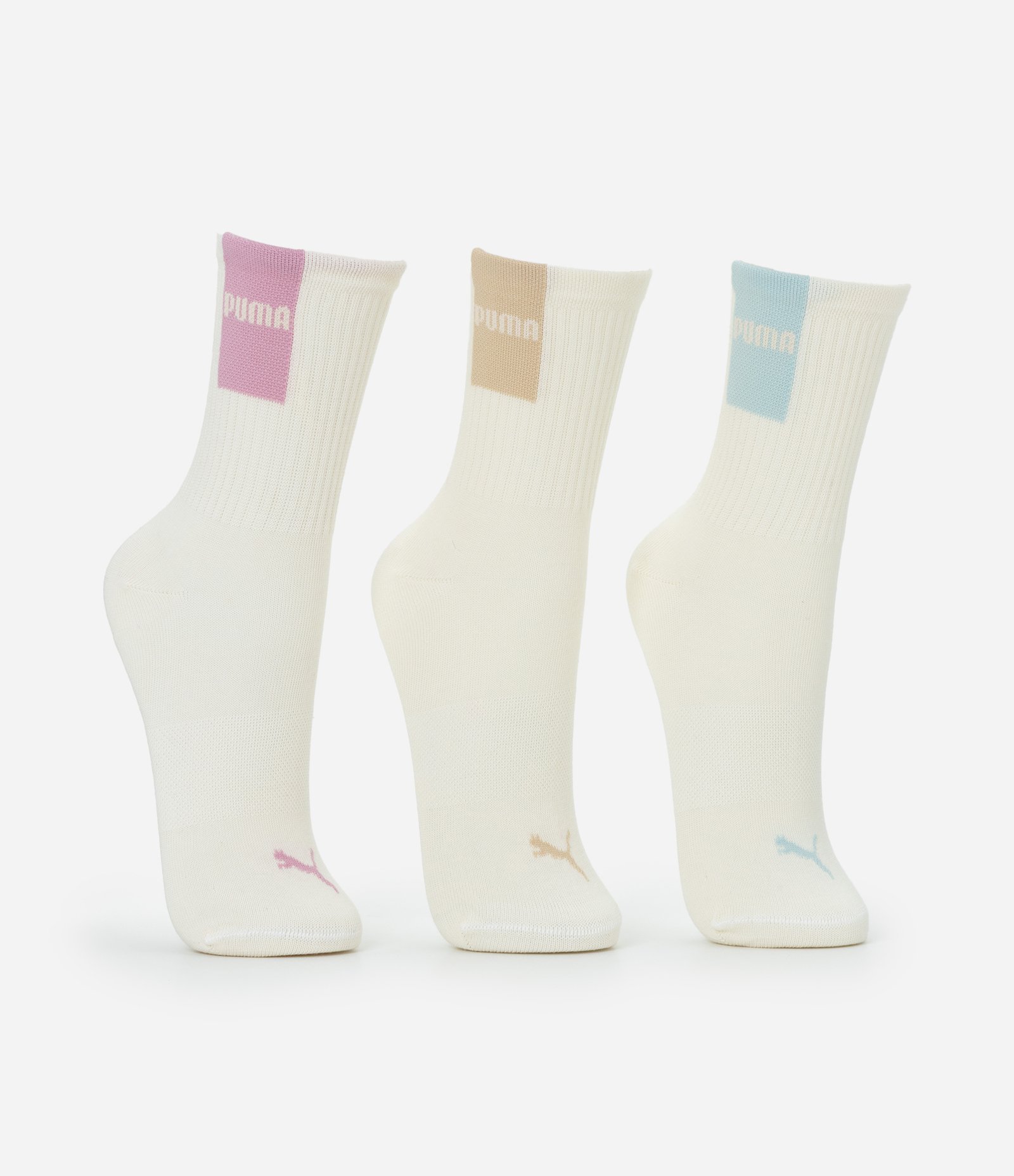 Kit 03 Pares de Meia Cano Médio Esportivas em Algodão com Estampa Puma Off White 2