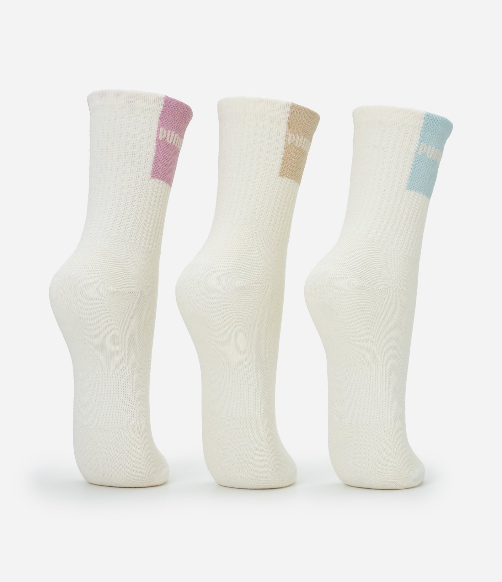 Kit 03 Pares de Meia Cano Médio Esportivas em Algodão com Estampa Puma Off White 3