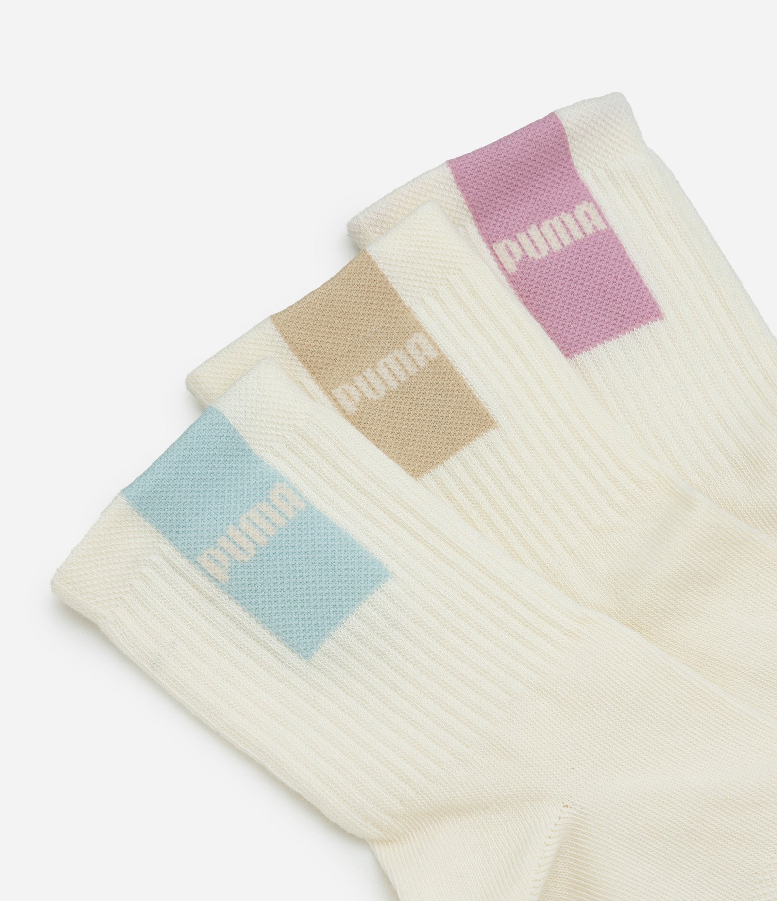 Kit 03 Pares de Meia Cano Médio Esportivas em Algodão com Estampa Puma Off White 4
