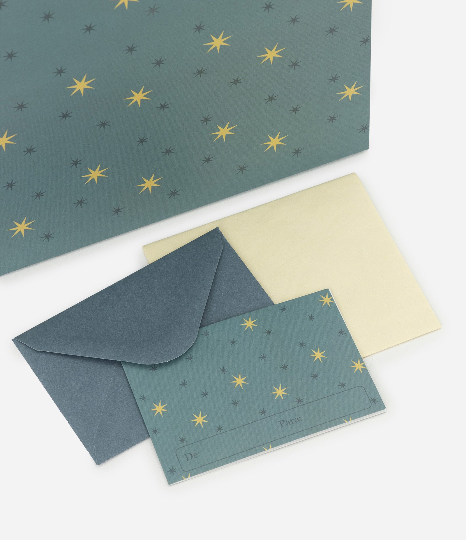 Embalagem de Presente Pequena com Estampa de Estrelas Azul 4