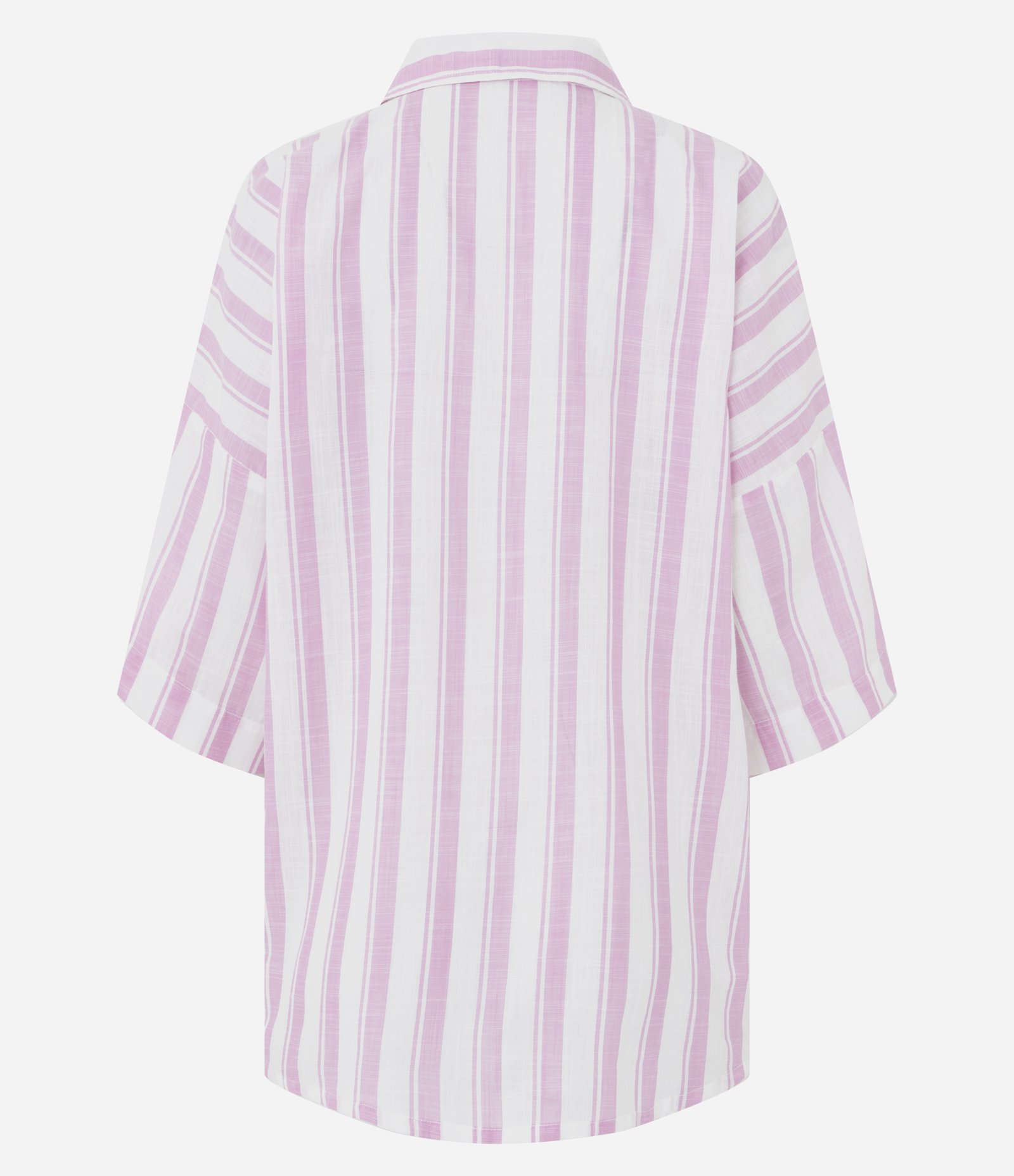 Saída de Praia Bata em Cotton com Estampa de Listras Fio Tinto Rosa 6