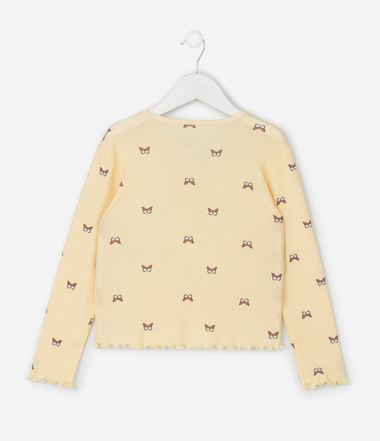 Pijama Infantil com Estampa de Borboletas – Tam 5 a 14 Anos Amarelo Claro 5