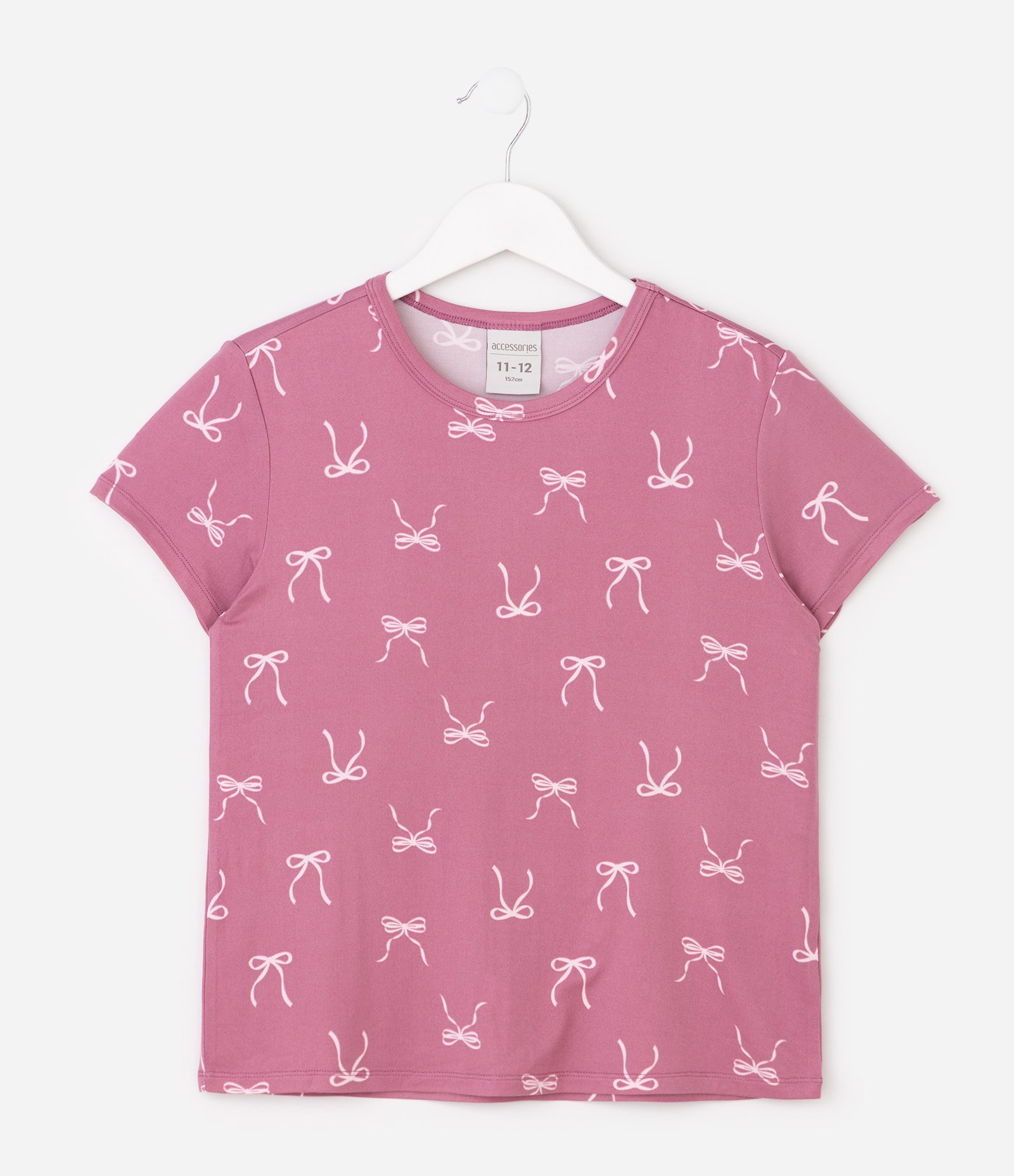 Pijama Infantil em Moletinho com Estampa de Lacinhos e Toque Suave - Tam 5 a 16 Anos Rosa 2