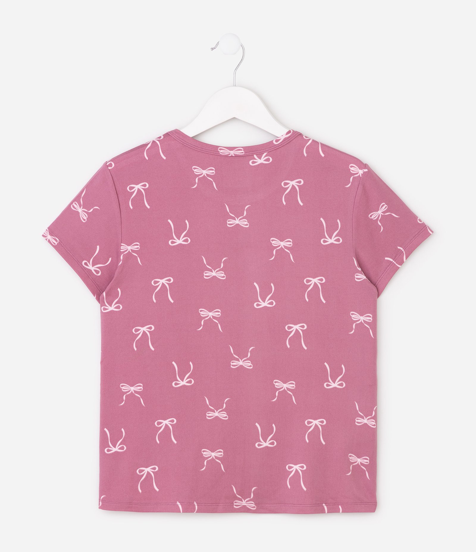 Pijama Infantil em Moletinho com Estampa de Lacinhos e Toque Suave - Tam 5 a 16 Anos Rosa 3