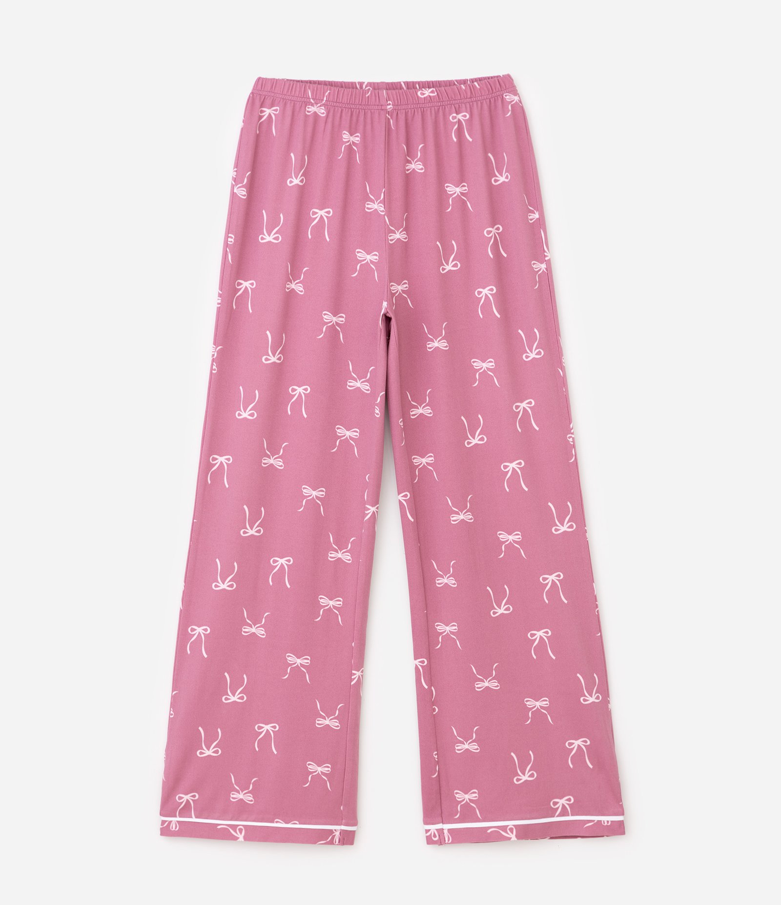 Pijama Infantil em Moletinho com Estampa de Lacinhos e Toque Suave - Tam 5 a 16 Anos Rosa 4