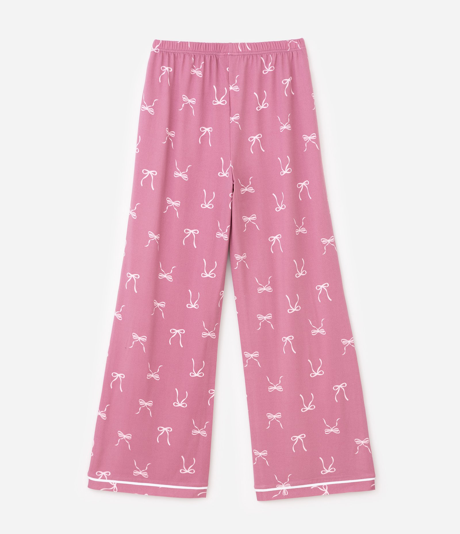 Pijama Infantil em Moletinho com Estampa de Lacinhos e Toque Suave - Tam 5 a 16 Anos Rosa 5