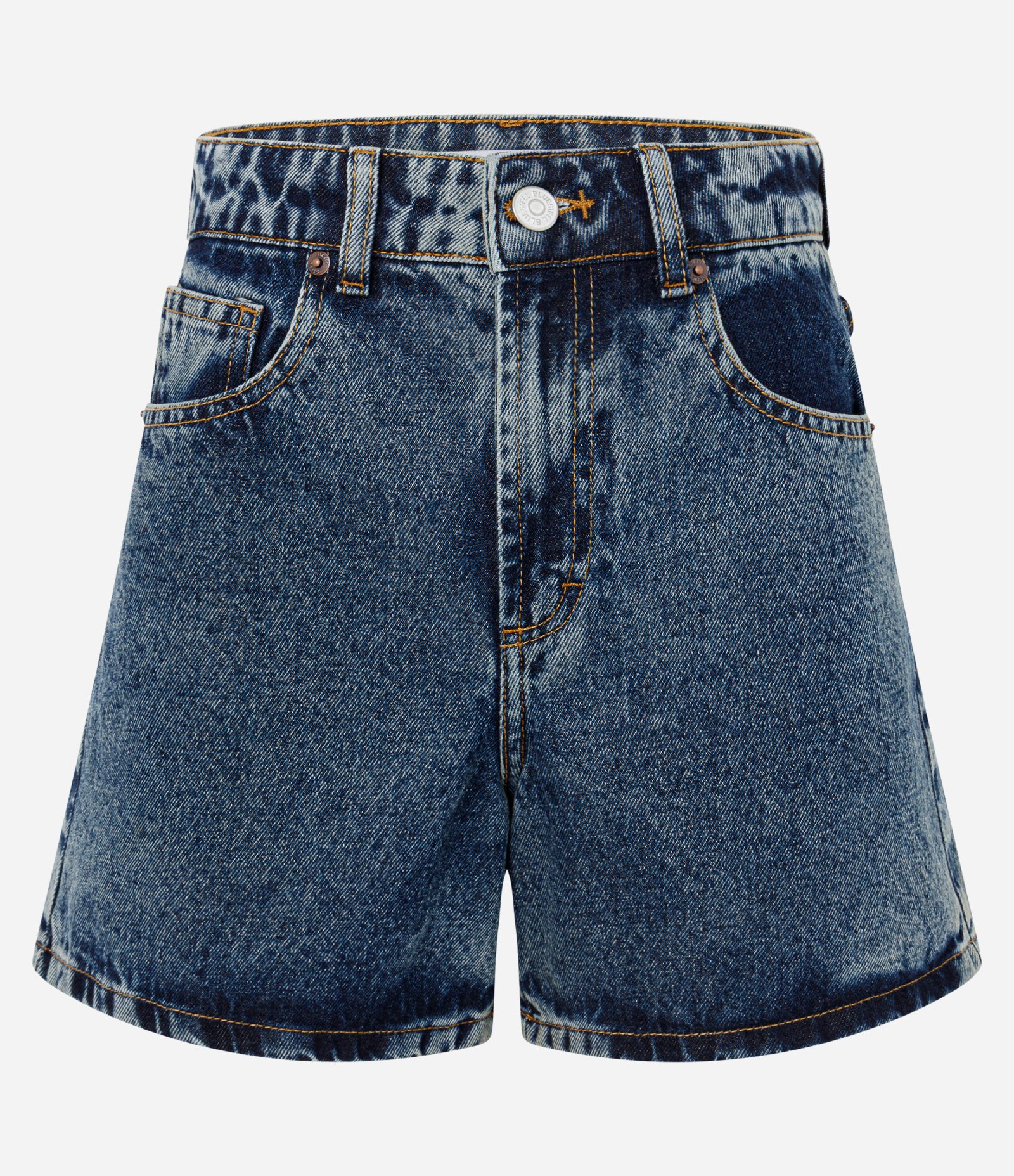 Short Mom em Jeans com Cintura Alta Azul Escuro 1