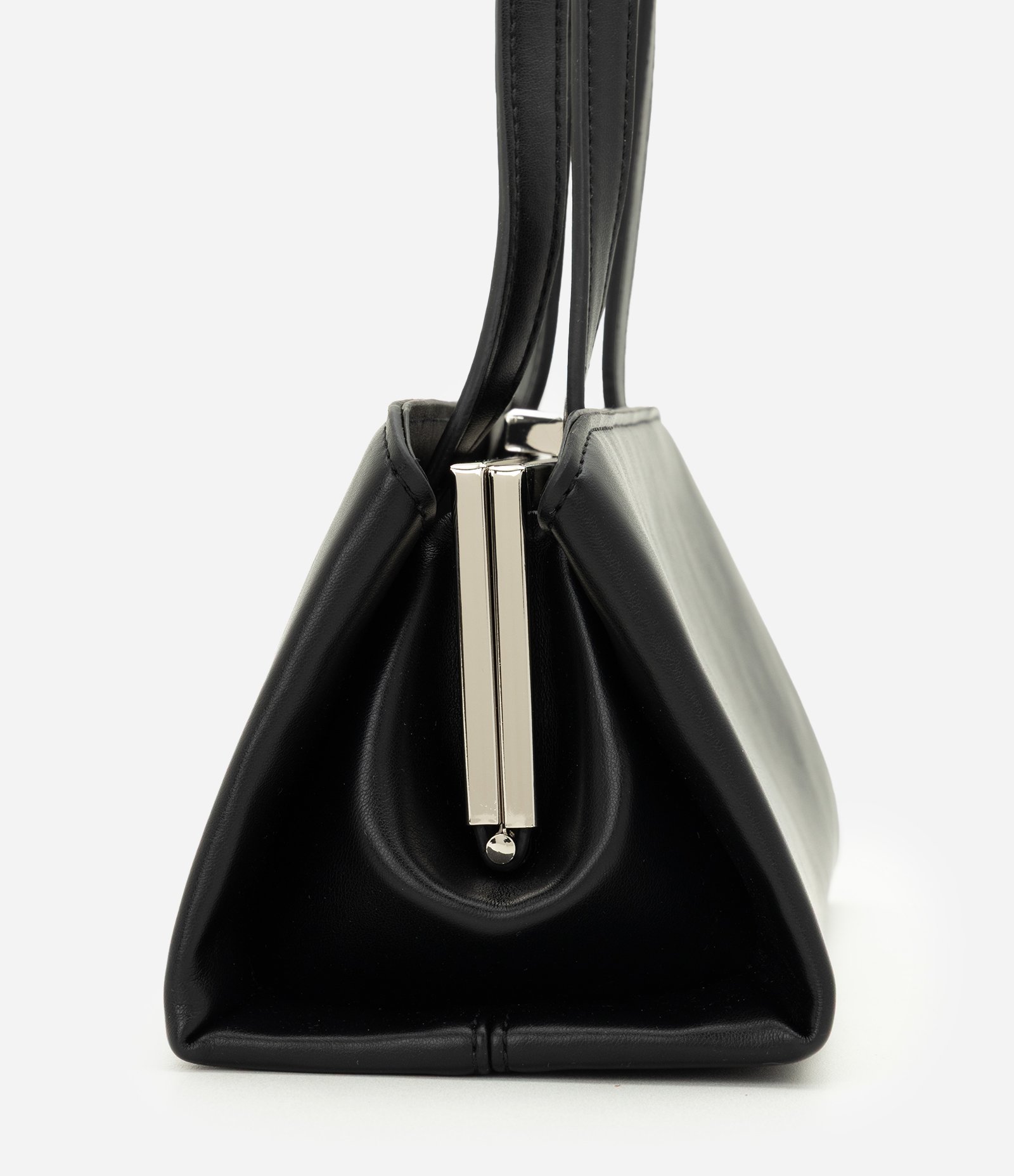 Bolsa Bowling Média em PU com Detalhes Metalizados Preto 2