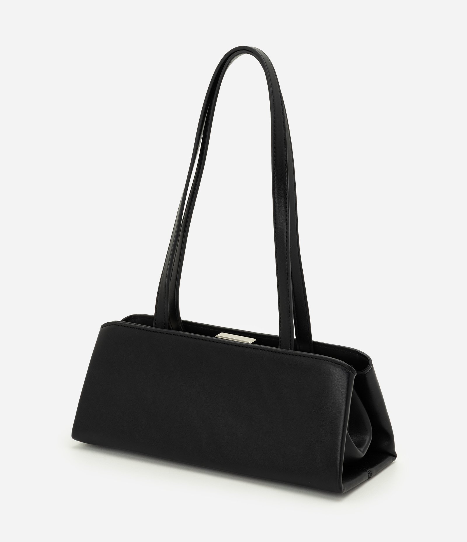 Bolsa Bowling Média em PU com Detalhes Metalizados Preto 3