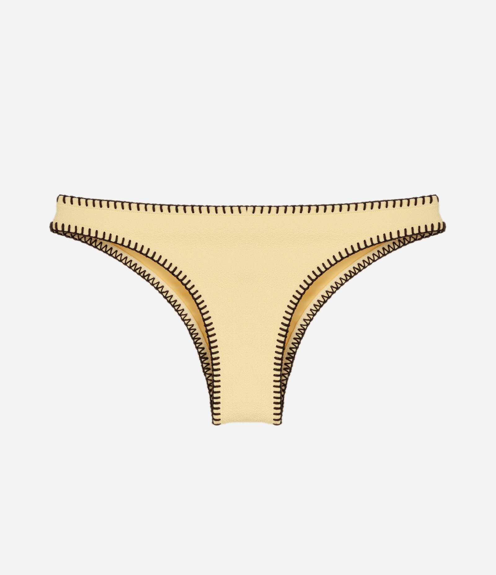 Biquíni Calcinha Básica em Microfibra Texturizada com Pesponto Amarelo 5