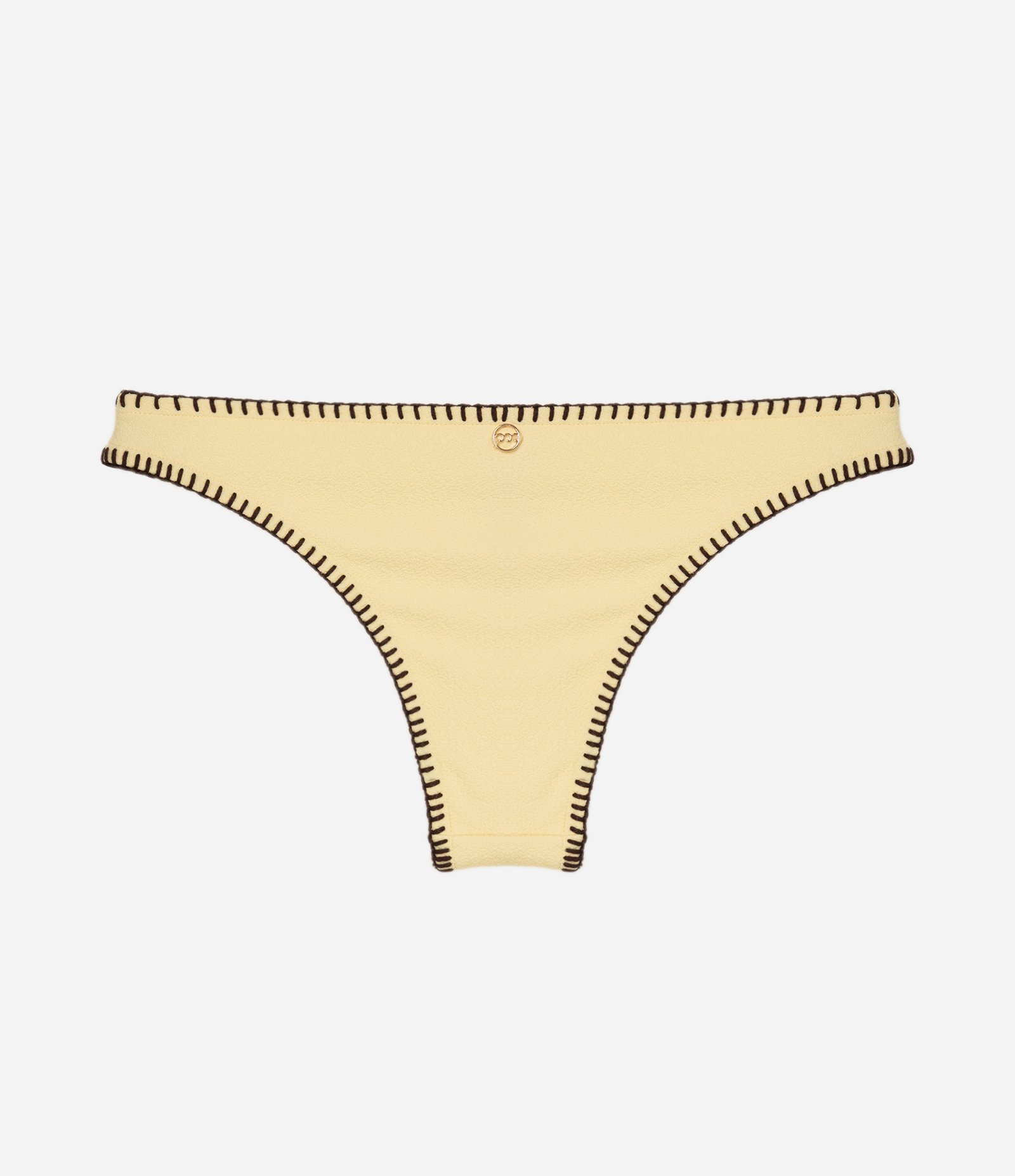 Biquíni Calcinha Básica em Microfibra Texturizada com Pesponto Amarelo 6