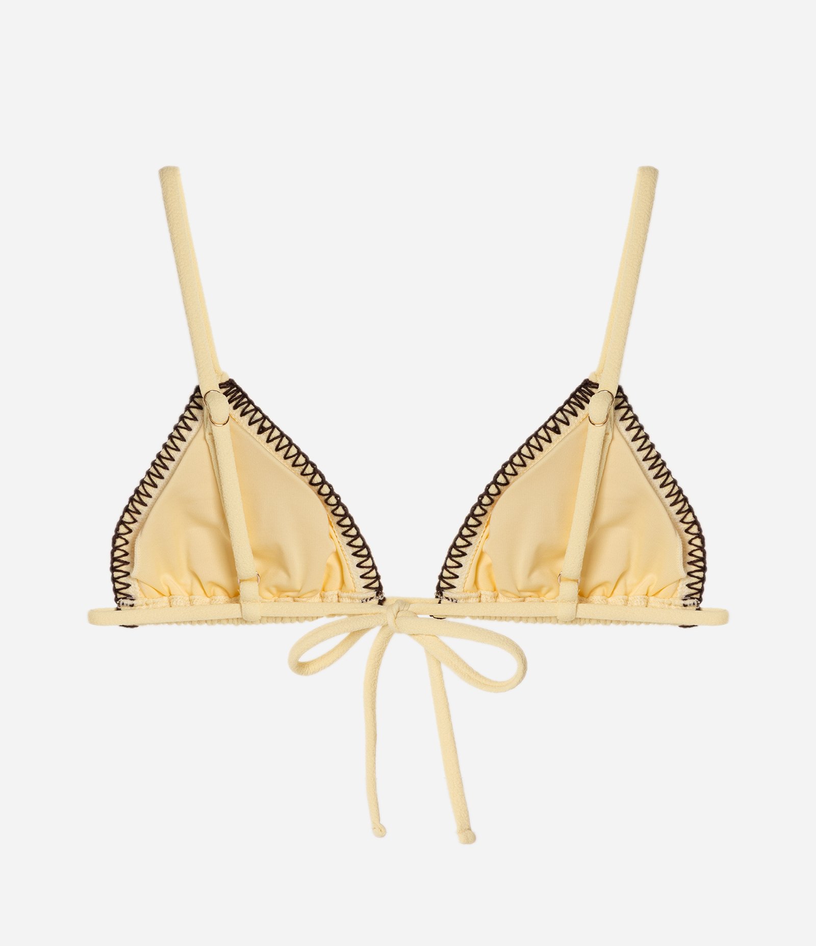 Biquini Top Cortininha com Detalhes Contrastantes Texturizado Amarelo 6