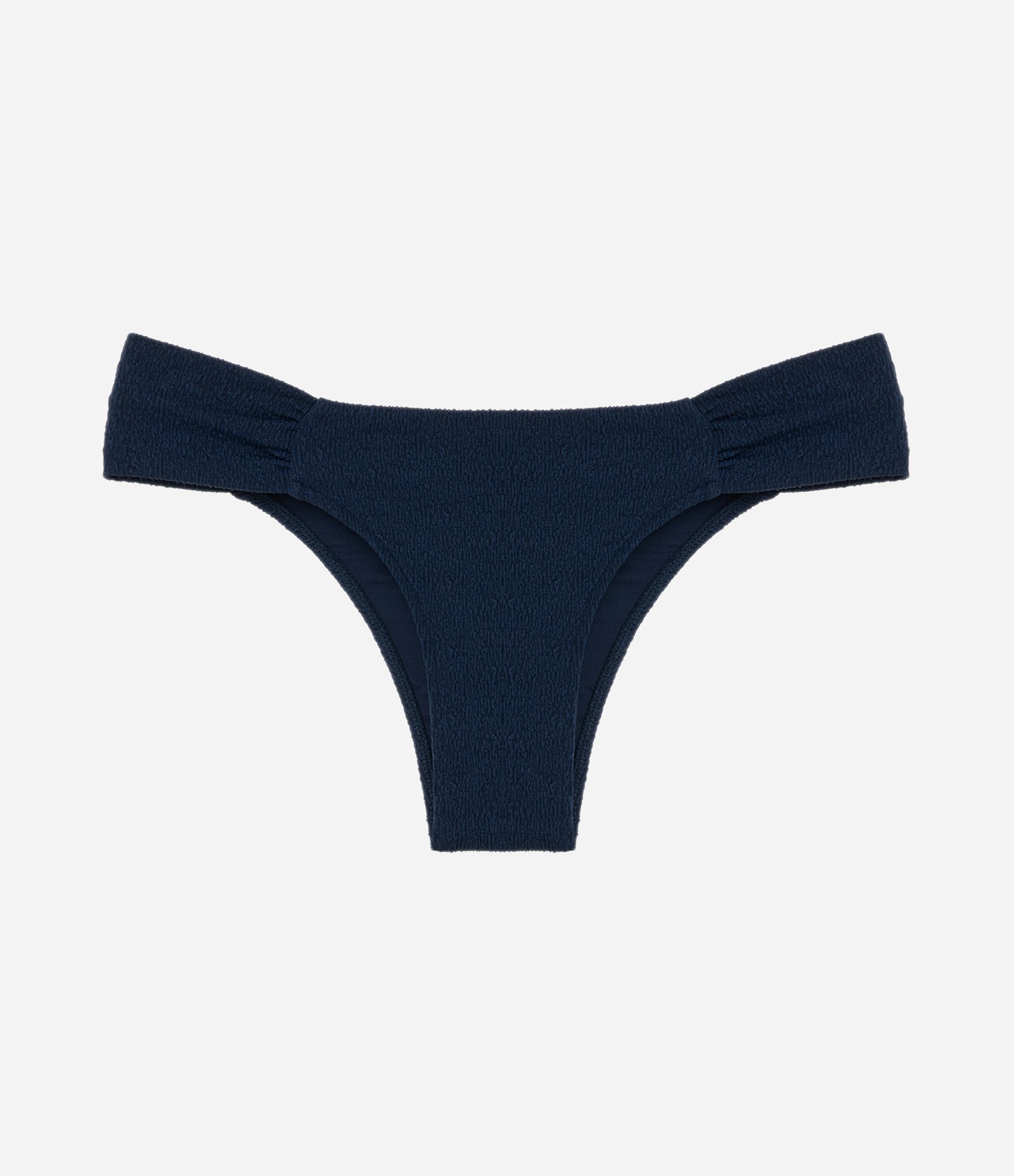 Biquíni Calcinha Lateral Drapeada em Microfibra Texturizada Azul 5