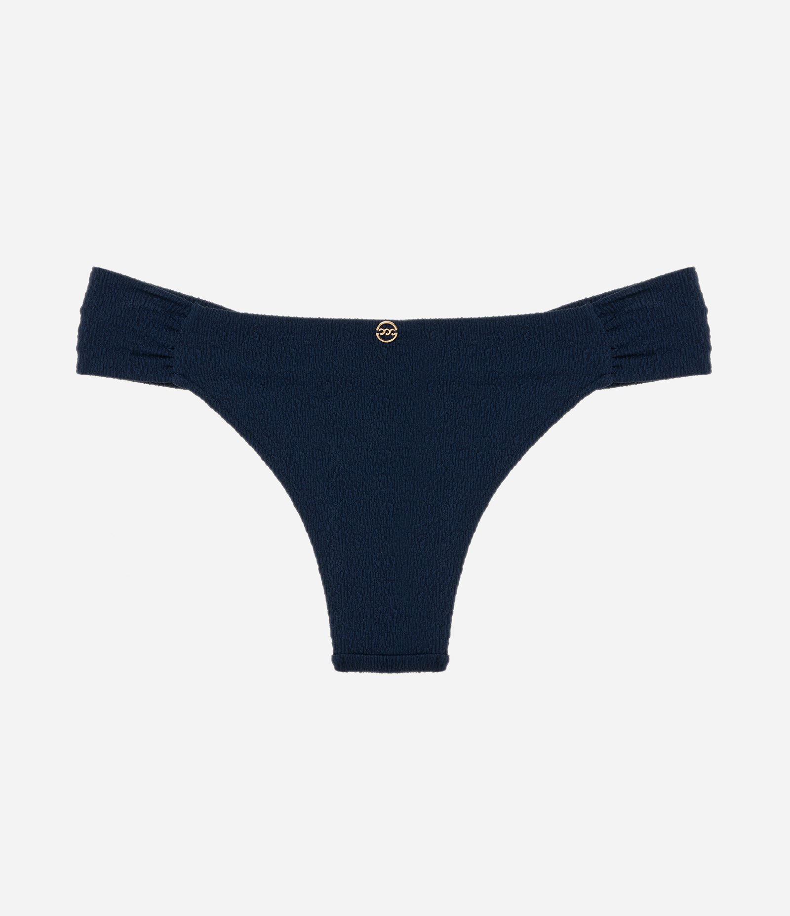 Biquíni Calcinha Lateral Drapeada em Microfibra Texturizada Azul 6