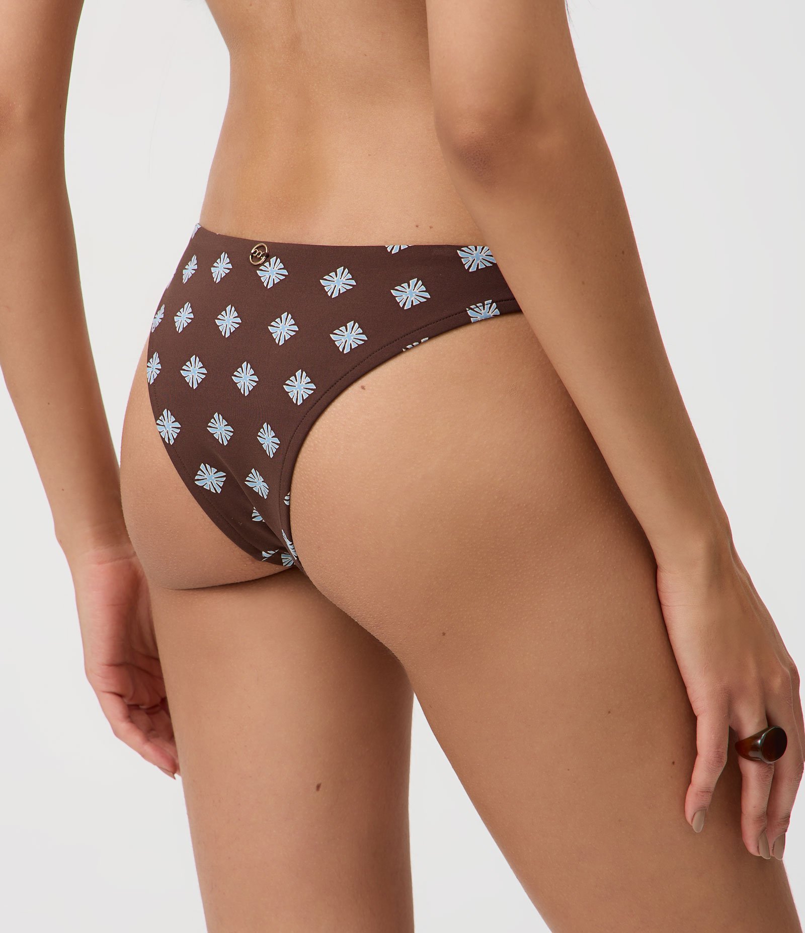 Biquíni Bottom em Poliamida com Estampa Sunshine Icon Marrom 4