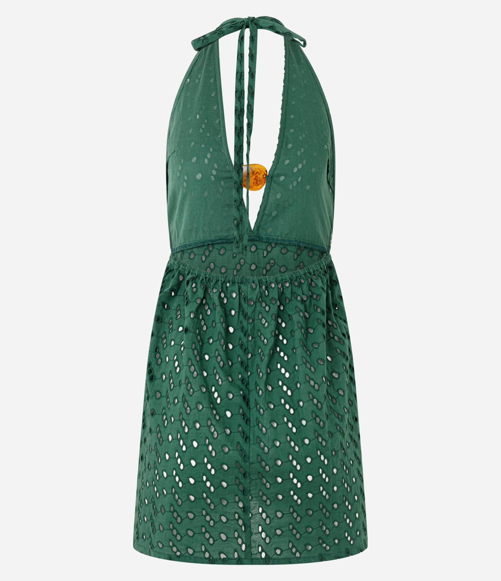 Saída de Praia Vestido em Laise Texturizada Verde 7