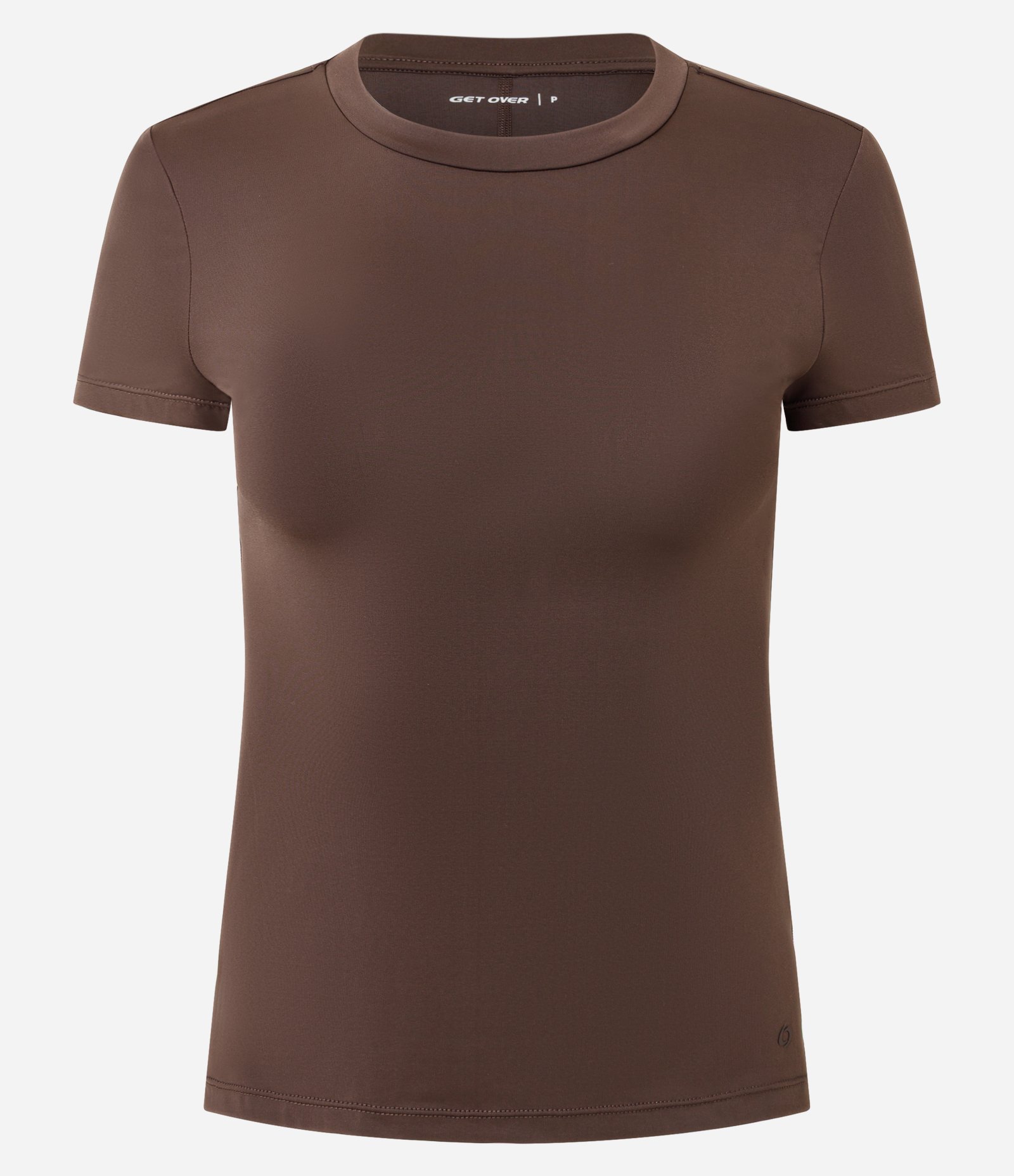 Camiseta Esportiva em Microfibra com Manga Curta Marrom 1