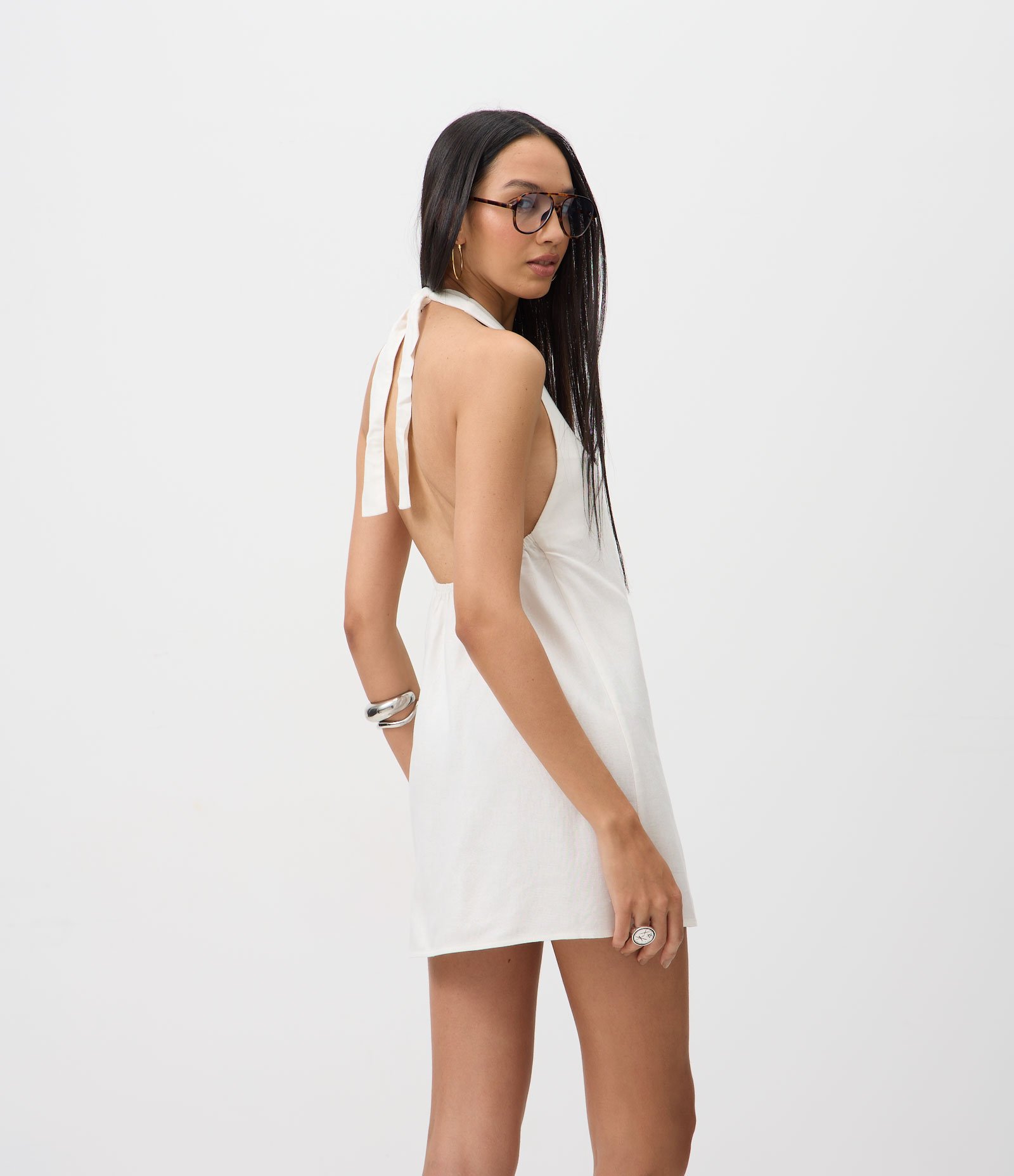 Saída de Praia em Viscolinho com Aviamentos de Concha Off White 4