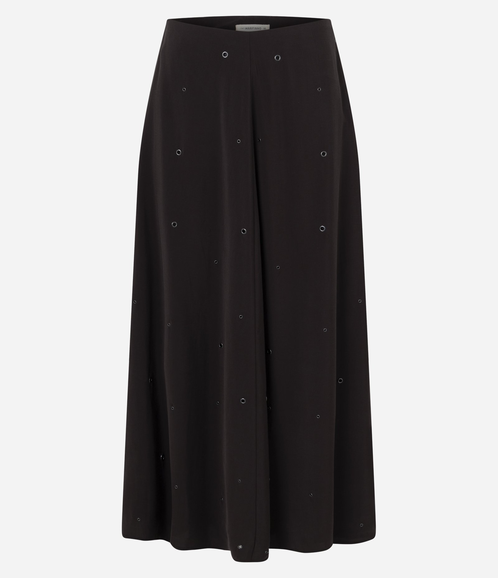 Saia Midi em Viscose com Aplicação de Tachas Marrom 6
