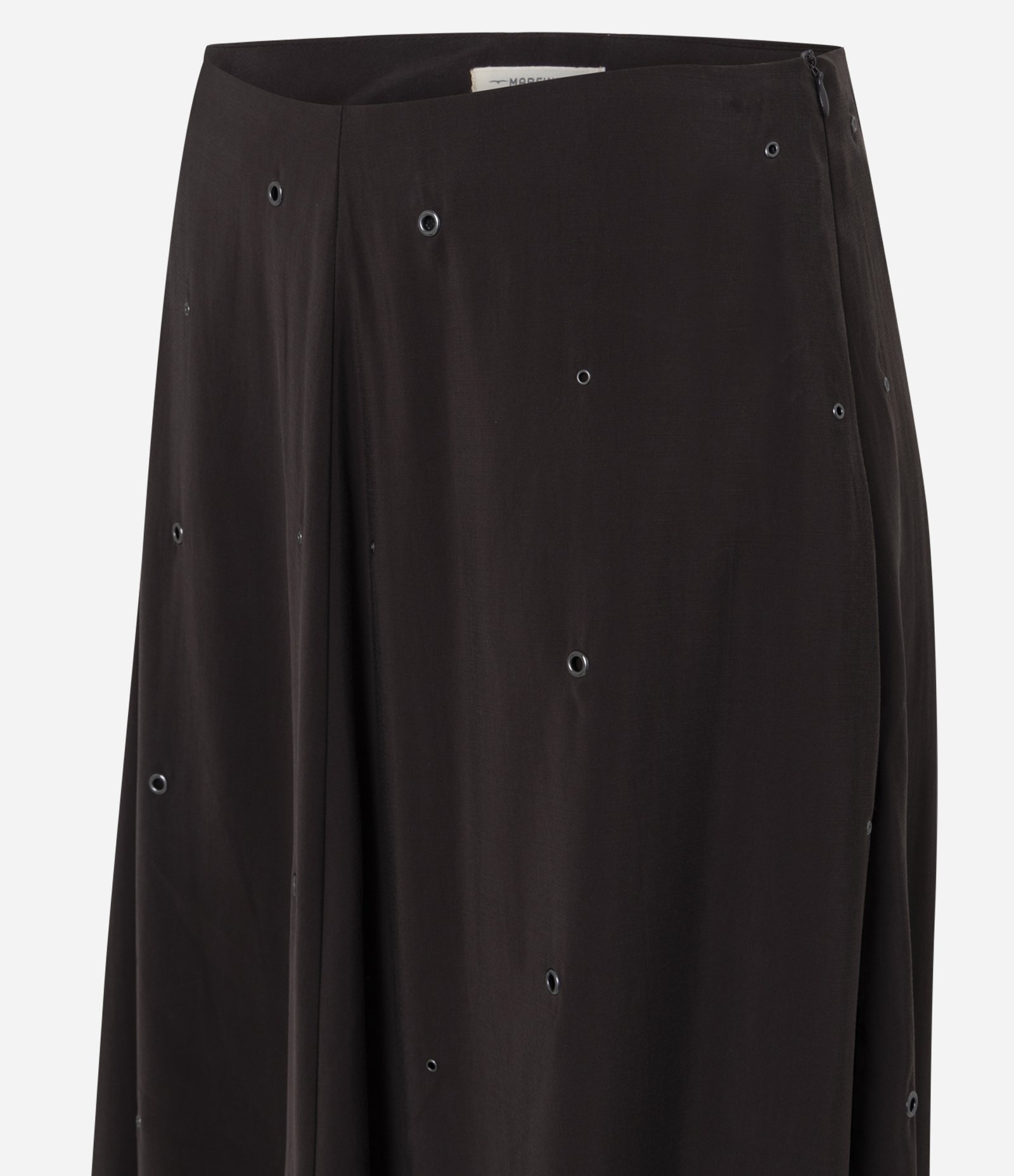 Saia Midi em Viscose com Aplicação de Tachas Marrom 7