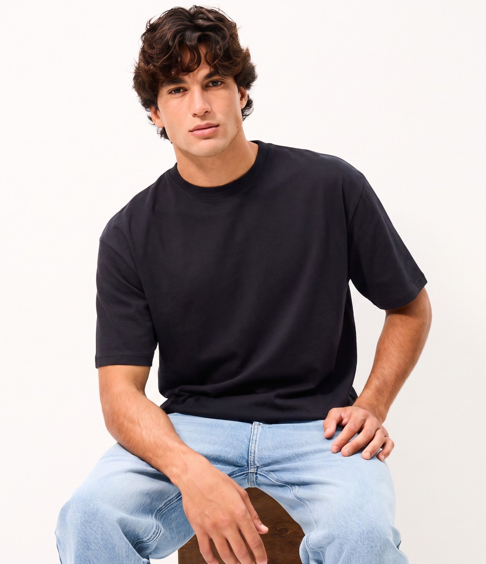 Camiseta Manga Curta Boxy Tecnológica Preto 1
