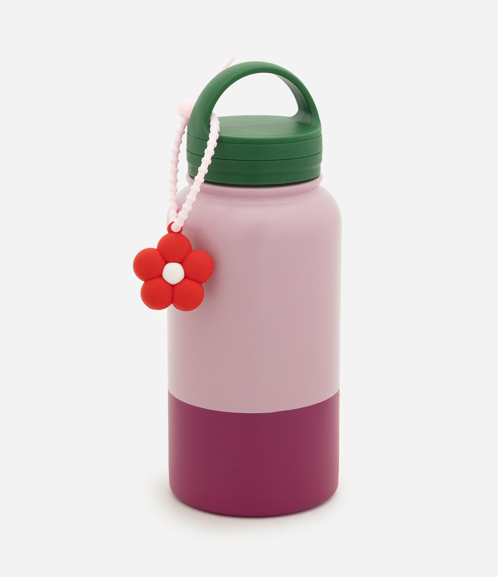 Garrafa em Metal com Alça e Decoração de Flor Delicada Multicores 1