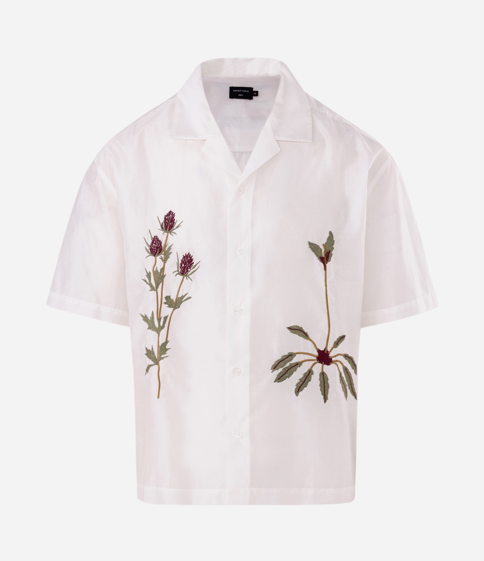 Camisa Boxy Bordada Floral Organza Branco 5