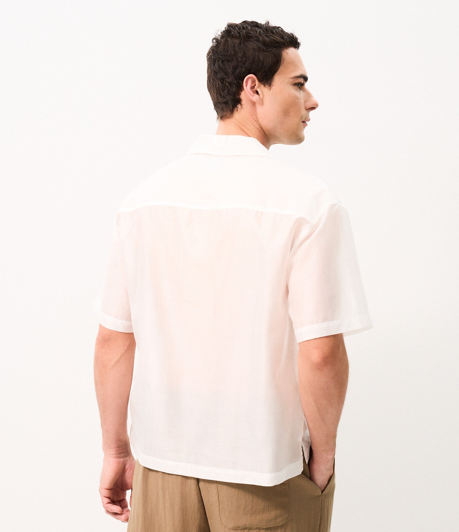 Camisa Boxy Bordada Floral Organza Branco 3