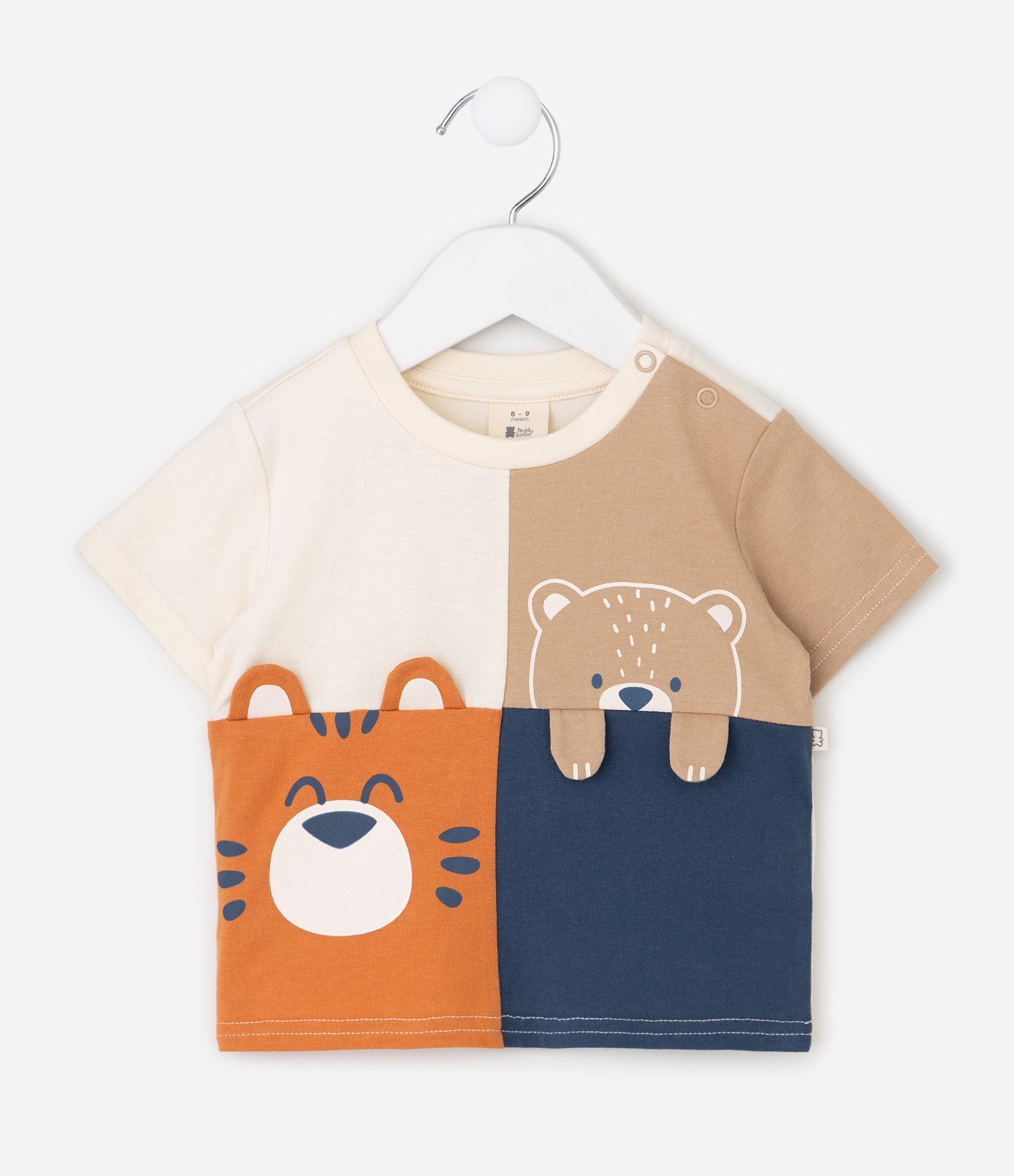 Conjunto Bebê com Estampa Animais – Tam 0 a 18 Meses Bege/Azul 3
