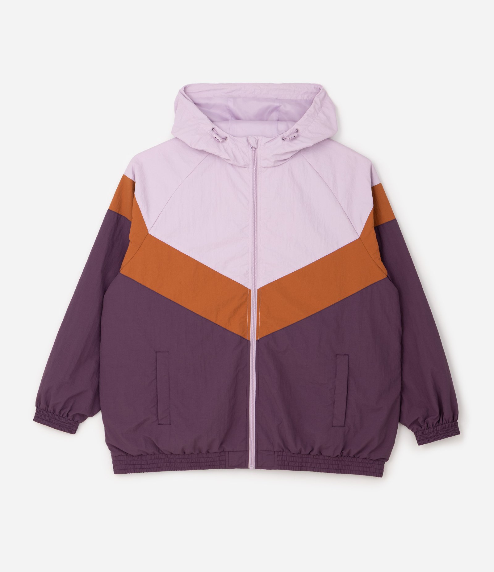 Jaqueta Quebra Vento Tricolor com Capuz Curve & Plus Size Roxo 5