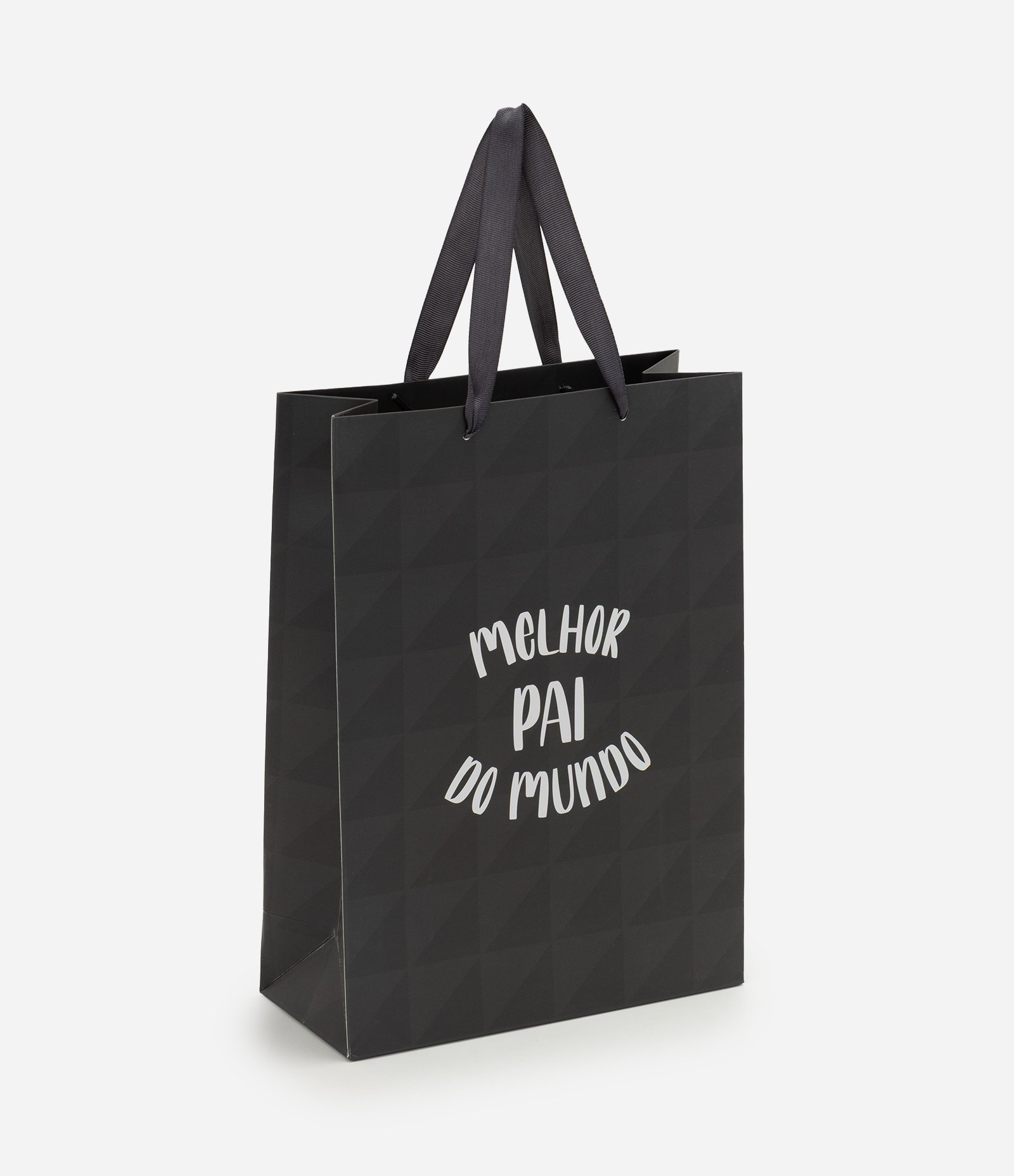 Embalagem de Presente Pequena com Estampa Melhor Pai do Mundo Preto 1