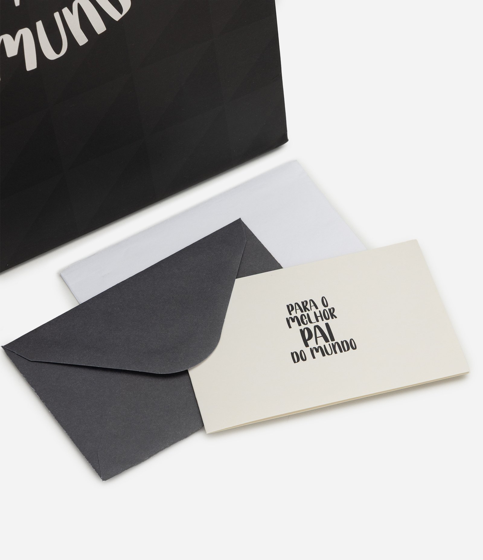 Embalagem de Presente Pequena com Estampa Melhor Pai do Mundo Preto 4