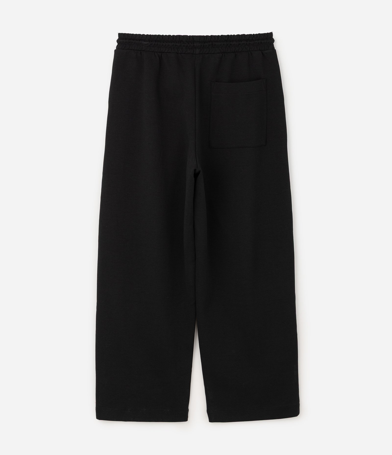 Calça Super Wide Leg em Algodão Interlock com Cordão Preto 2