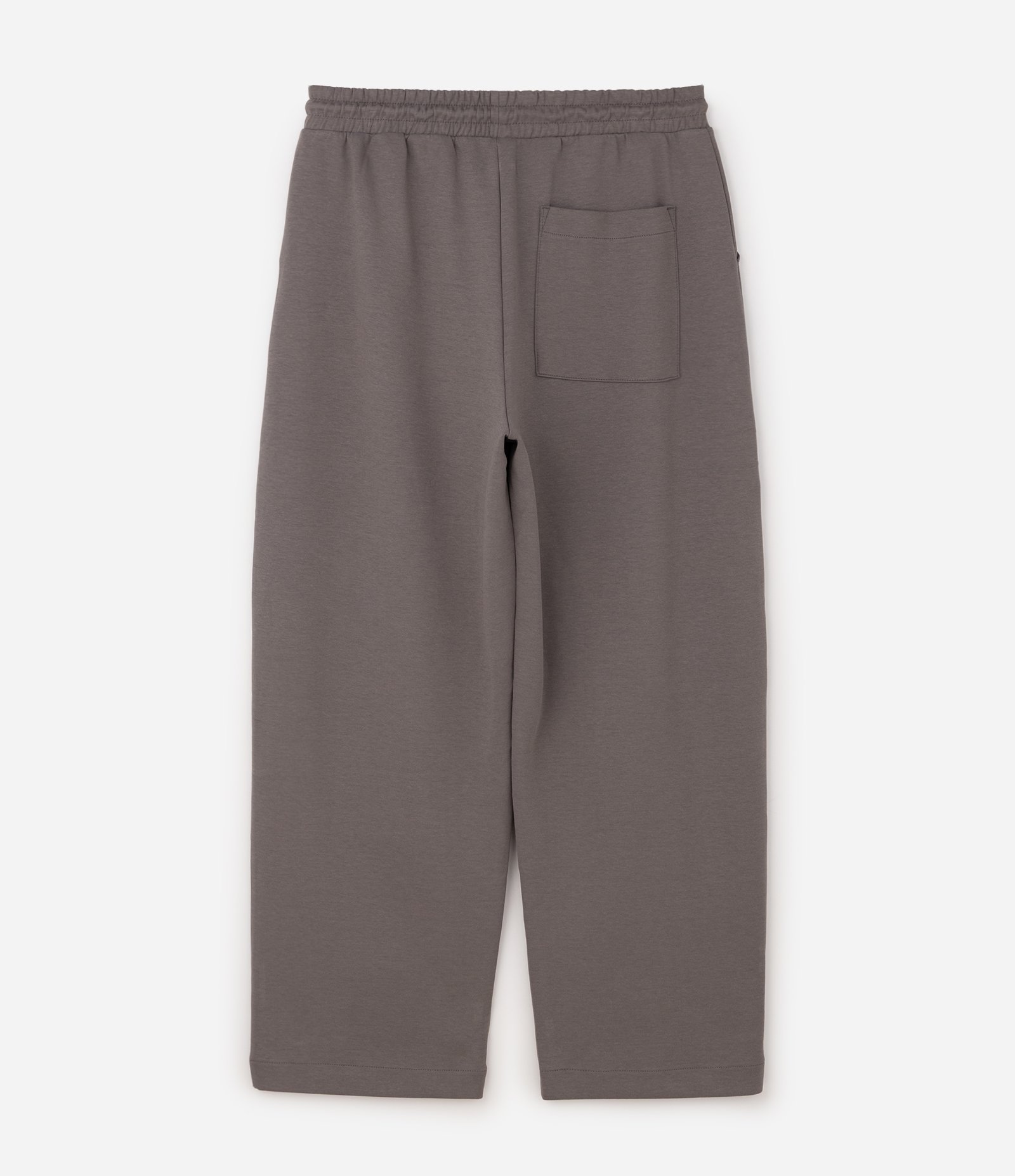 Calça Super Wide Leg em Algodão Interlock com Cordão Cinza Médio 2