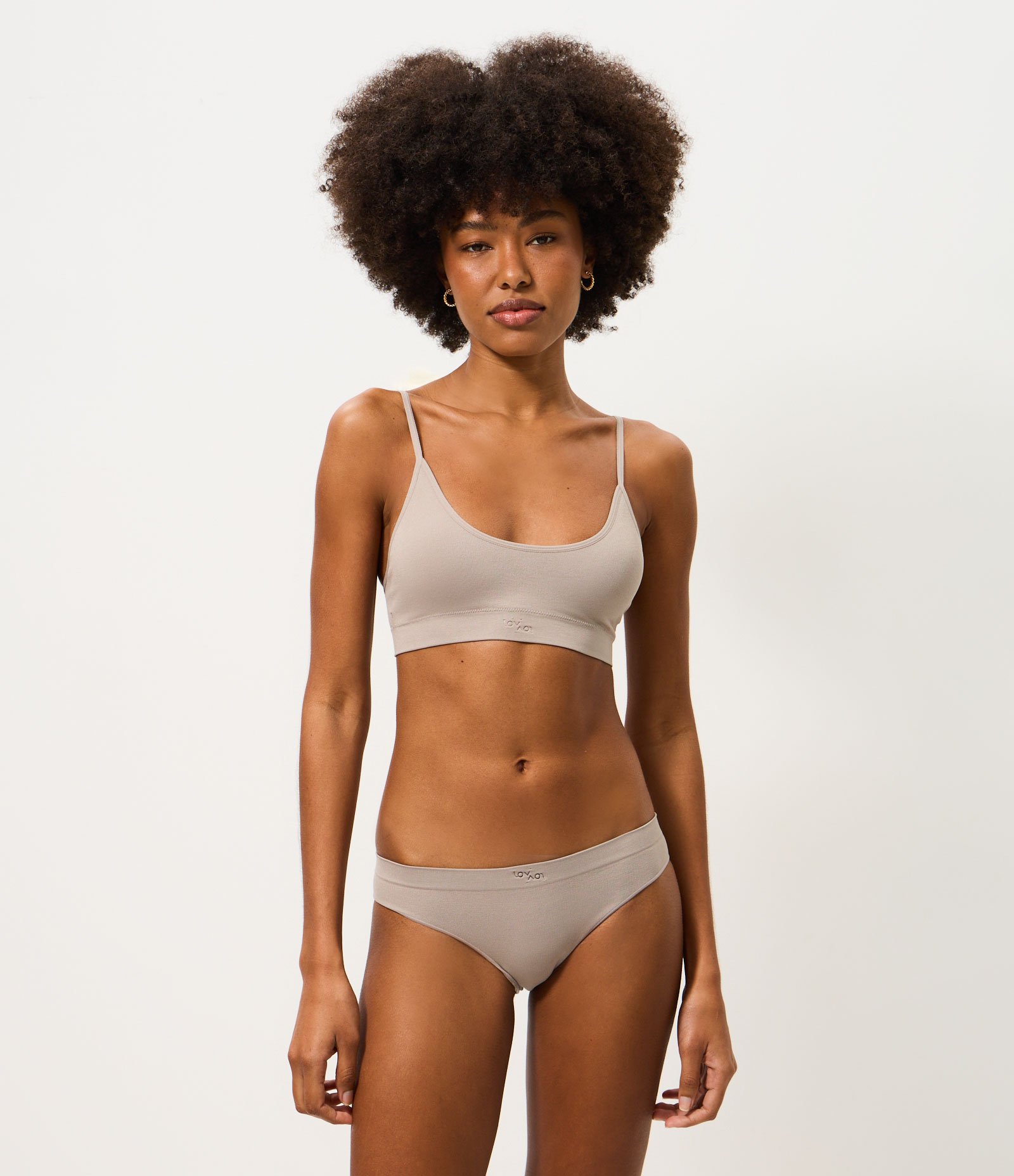 Kit 02 Sutiãs Top em Poliamida Seamless com Bojo Removível Roxo/Marrom 5