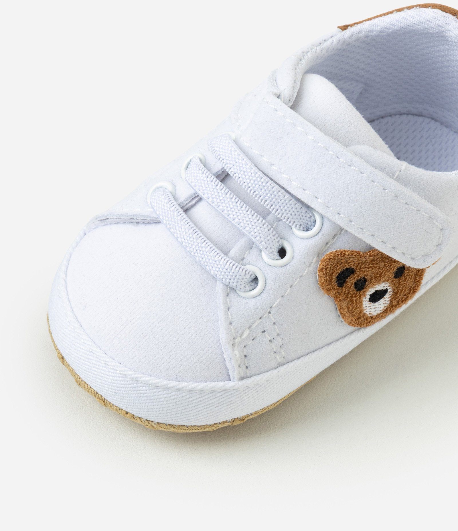 Tênis Infantil com Velcro e Urso - Tam 13 a 19 Branco 5