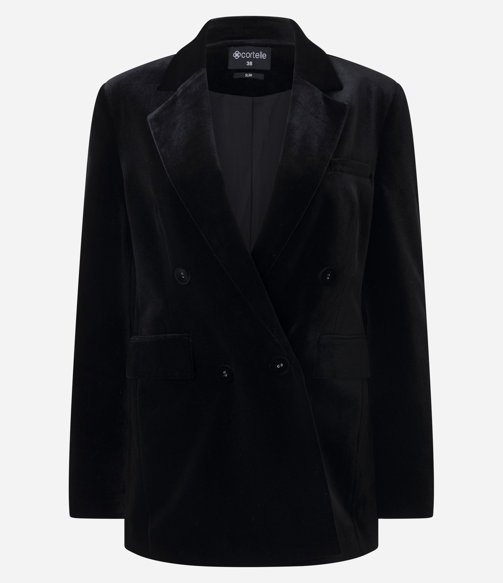 Blazer em Veludo com Decote Transpassado Preto 7