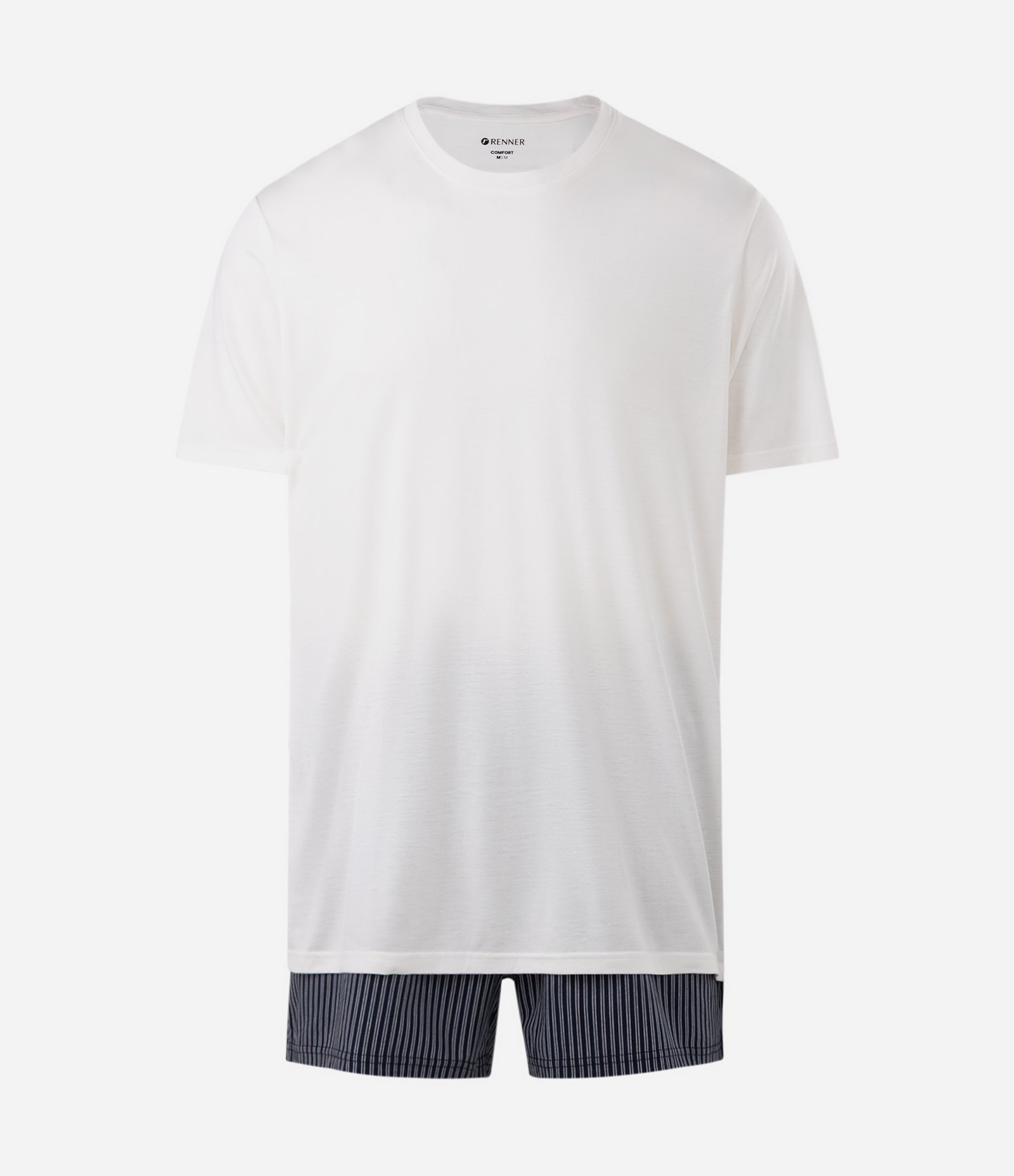 Pijama Curto com Cós Elástico Branco 1