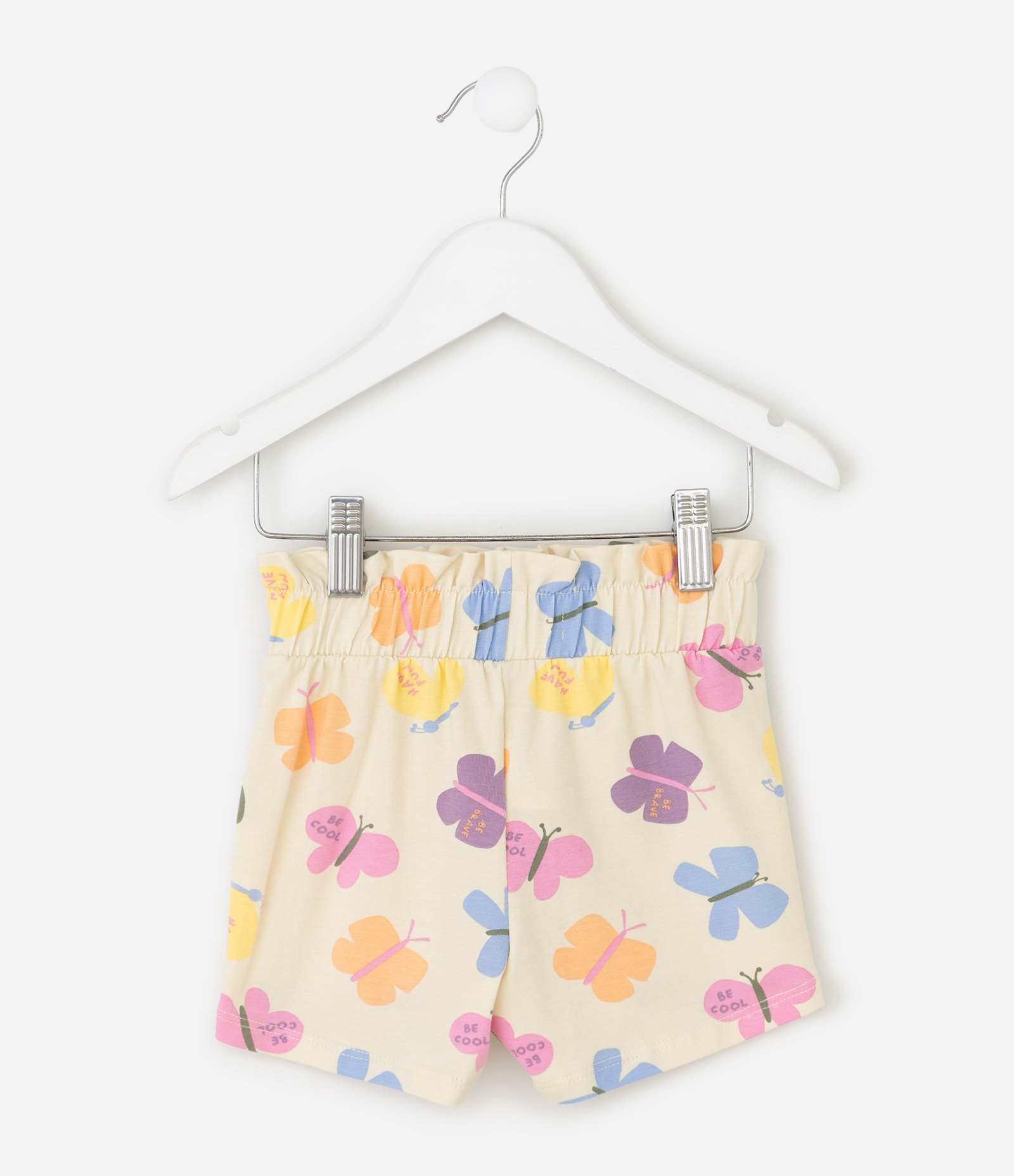 Short Infantil em Algodão com Estampa Borboletas – Tam 1 a 6 Anos Off White 2