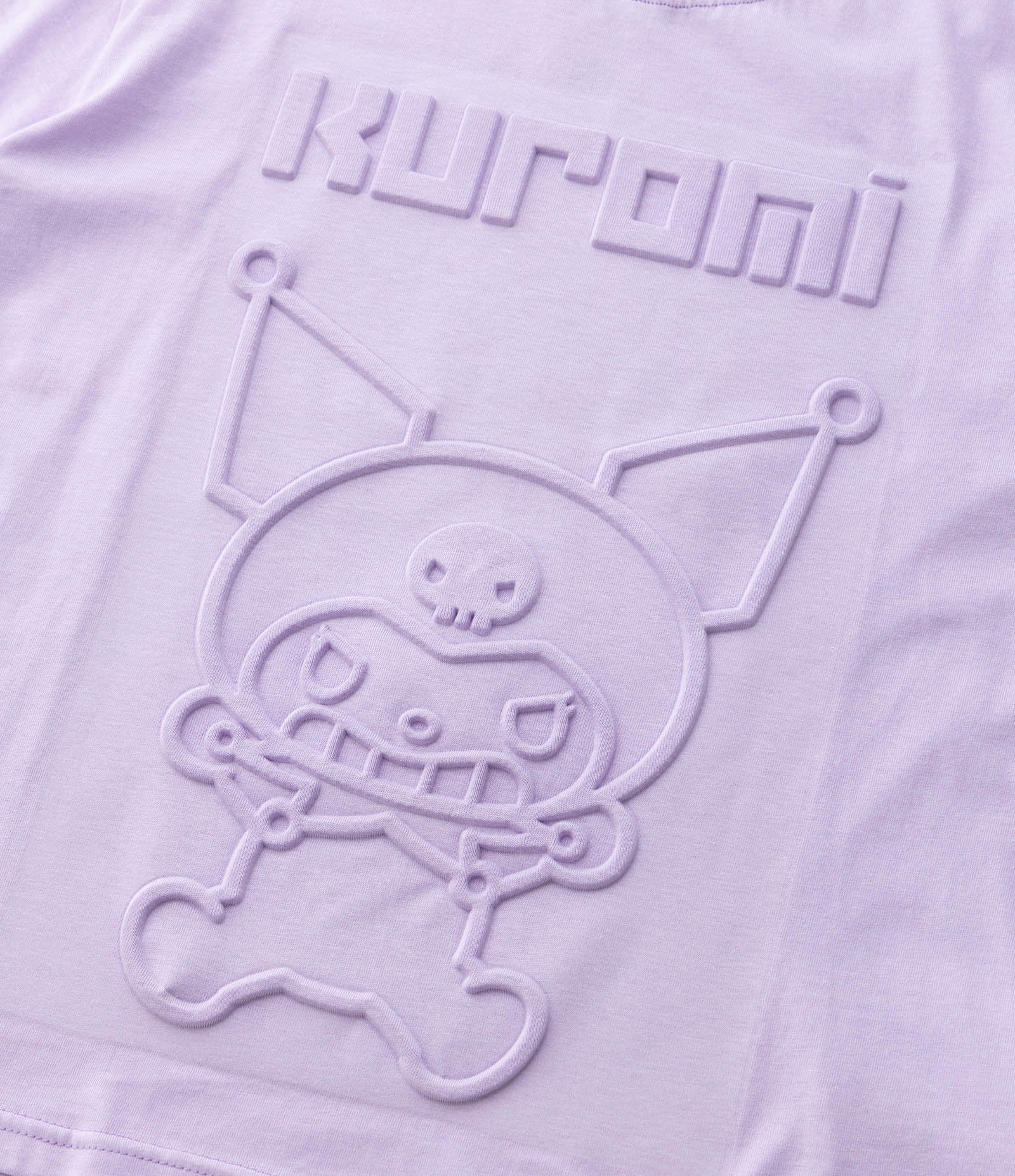 Camiseta Relaxed em Algodão com Embossed Kuromi - Tam 5 a 14 Anos Roxo 5