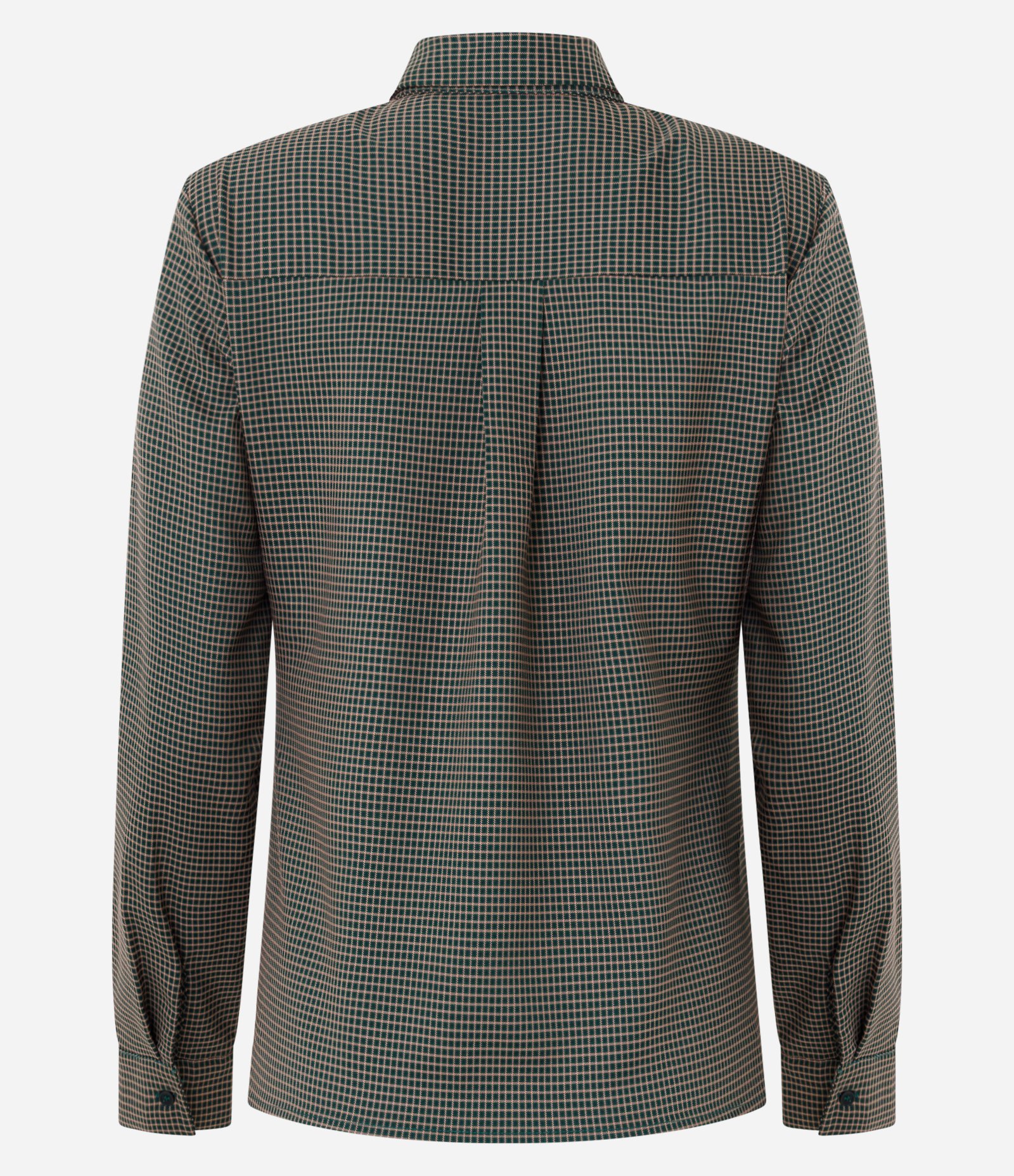 Camisa Xadrez Alfaiatada com Laço na Gola Verde 2
