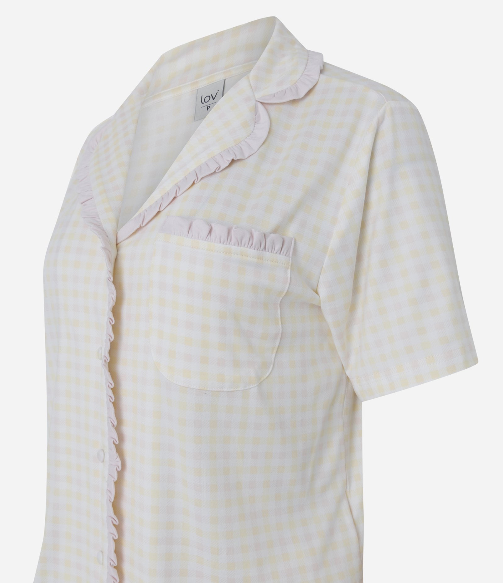 Pijama Americano com Estampa Xadrez Bege 6