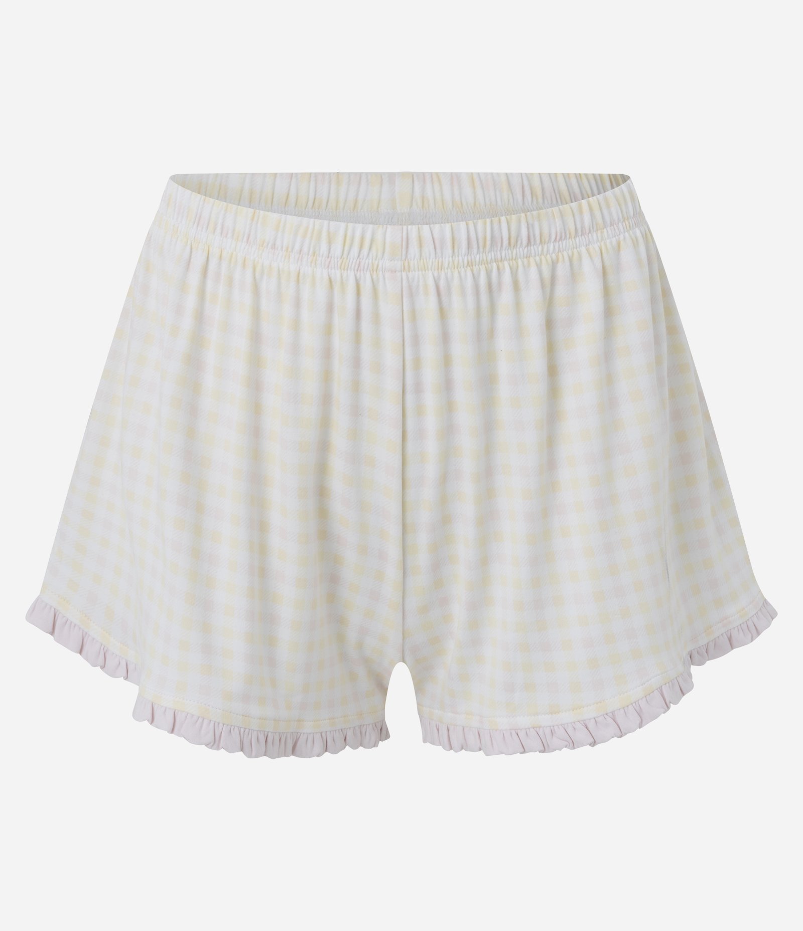 Pijama Americano com Estampa Xadrez Bege 8